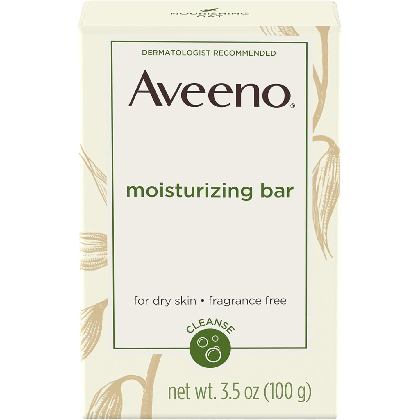 Aveeno Moisturizing Bar with Natural Colloidal Oatmeal for Dry Skin, Fragrance Free, 3 Oz (Pack of 5)