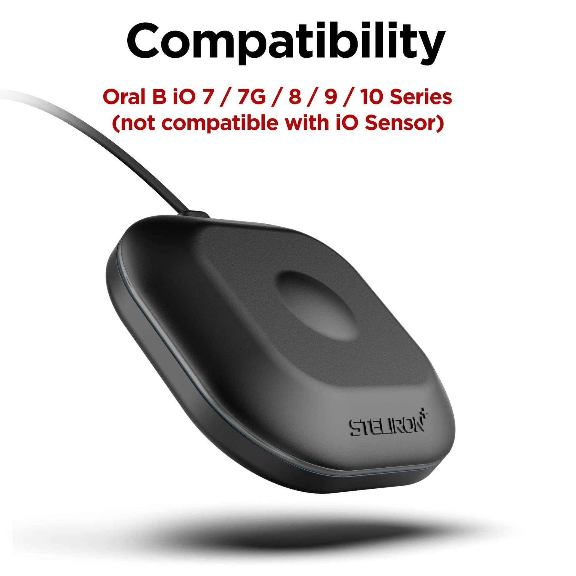 Charger Replacement for OralB iO Electric Toothbrush (Series 7,8, 9,10) Magnetic Charging Base - Travel Friendly, USB Powered, Black (Single)