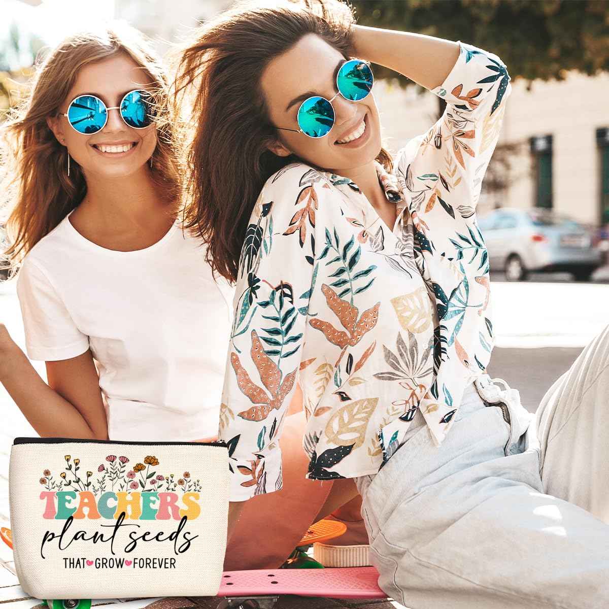 jealance Teacher Gifts Makeup Bag Teacher Appreciation Gifts Cosmetic Bag Travel Toiletry Bags for Women Professor Counselor Nursery High Teachers First Day of School Graduation Christmas Birthday