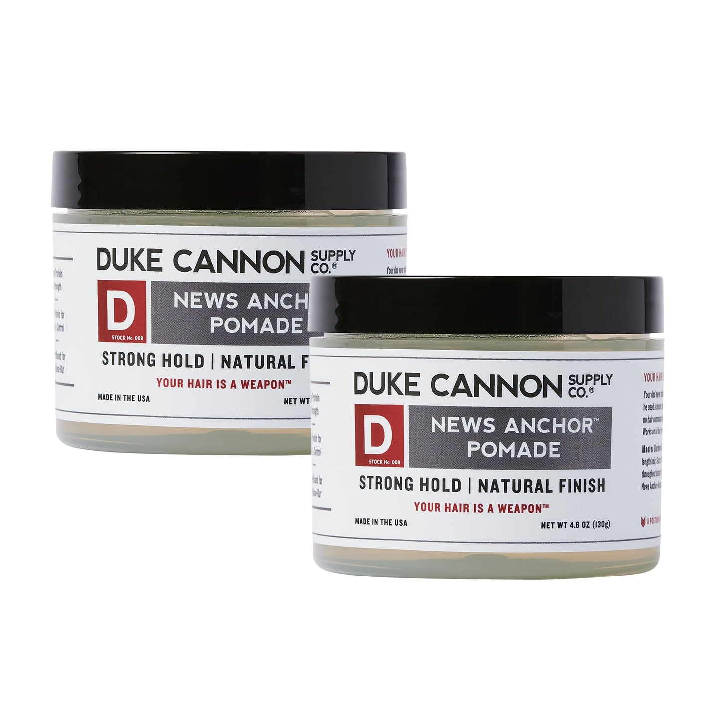 Duke Cannon News Anchor Hold Pomade (Pack of 2, NEWS ANCHOR)