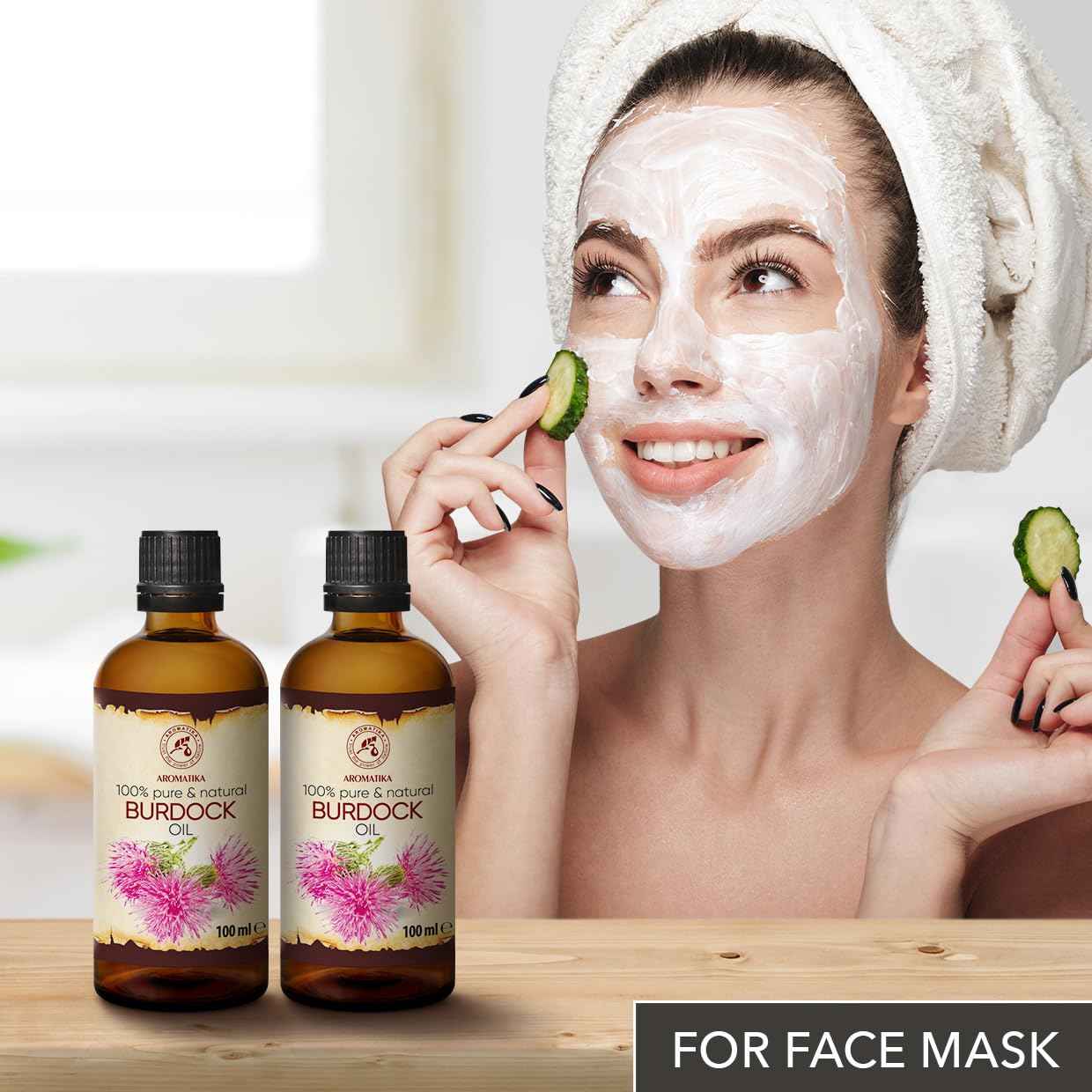 AROMATIKA Burdock Root Oil Set 2 x 3.4 Fl Oz - 6.8 Fl Oz - 100% Pure & Natural - Arctium Lappa for Hair & Scalp - Carrier Oil for Nails - Skin - Lips - Face & Body Care