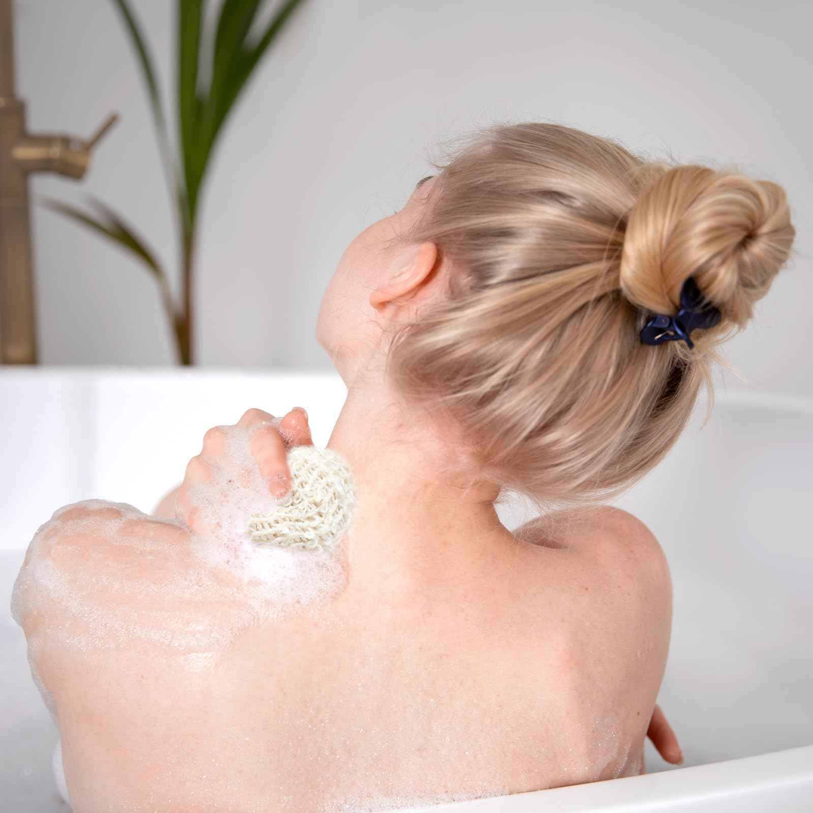 cobee 50 Pcs Soap Saver Bags, Mesh Exfoliating Bar Soap Pouch Sisal Soap Saver Drawstring Soap Holder Plastic-Free for Shower Soap Foaming and Drying