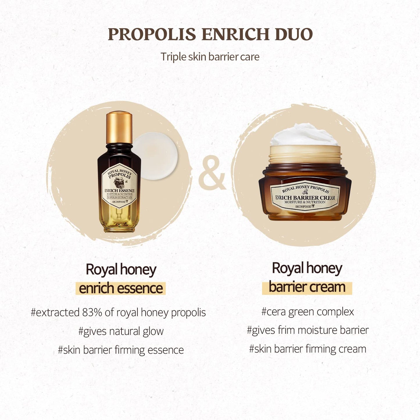 SKINFOOD Royal Honey Propolis Enrich Barrier Cream - 50% Black Bee Propolis & Royal Jelly Extract Face Cream - Propolis Serum for Skin - Royal Essence Facial Cream - 2.13 Fl. Oz (63 mL)