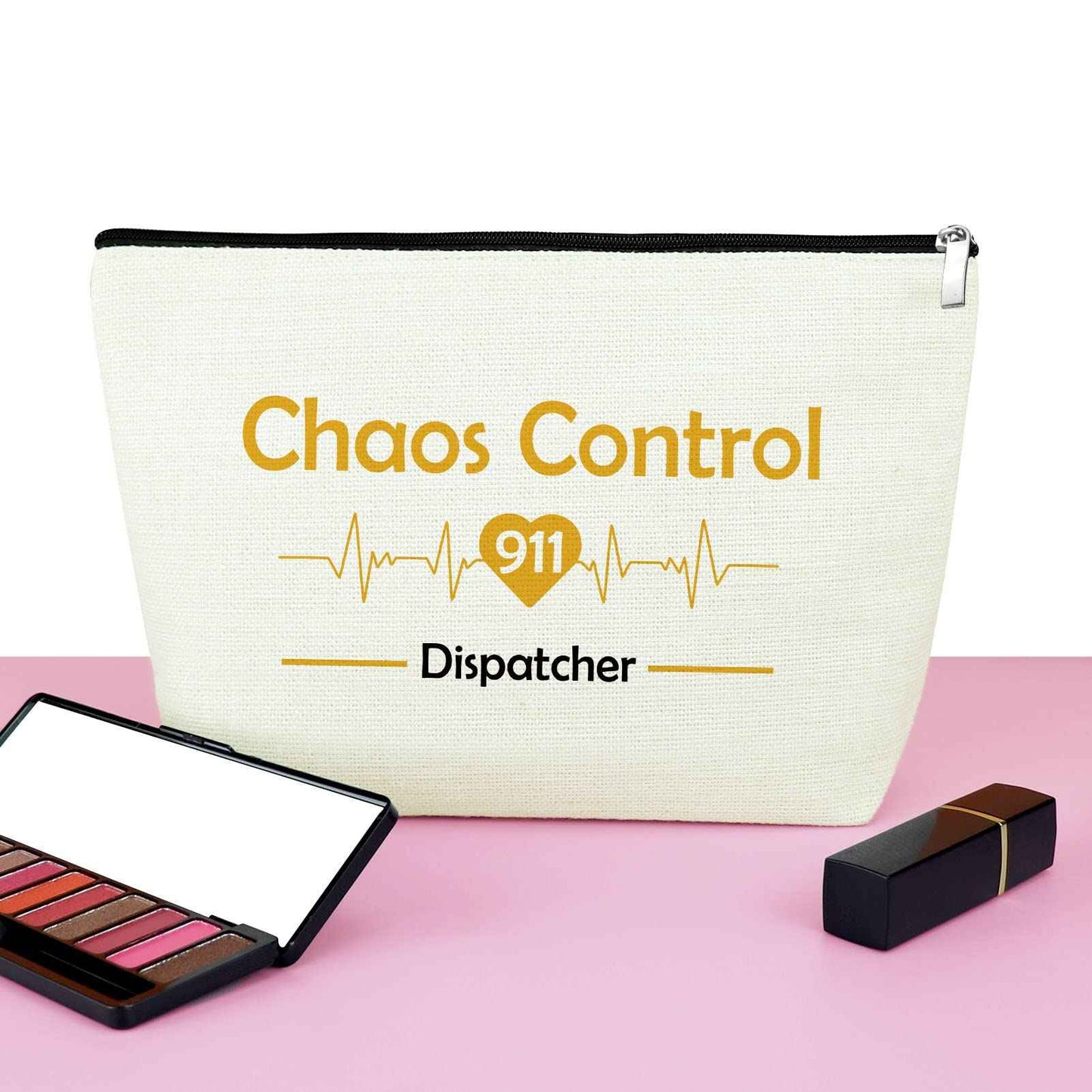 911 Dispatch Makeup Bag Dispatcher Gift Chaos Control 911 Dispatch Cosmetic Bag Thank You Gift for 911 Dispatcher 911 Operator Emergency Dispatcher Gift Birthday Gift for Dispatcher Travel Pouch