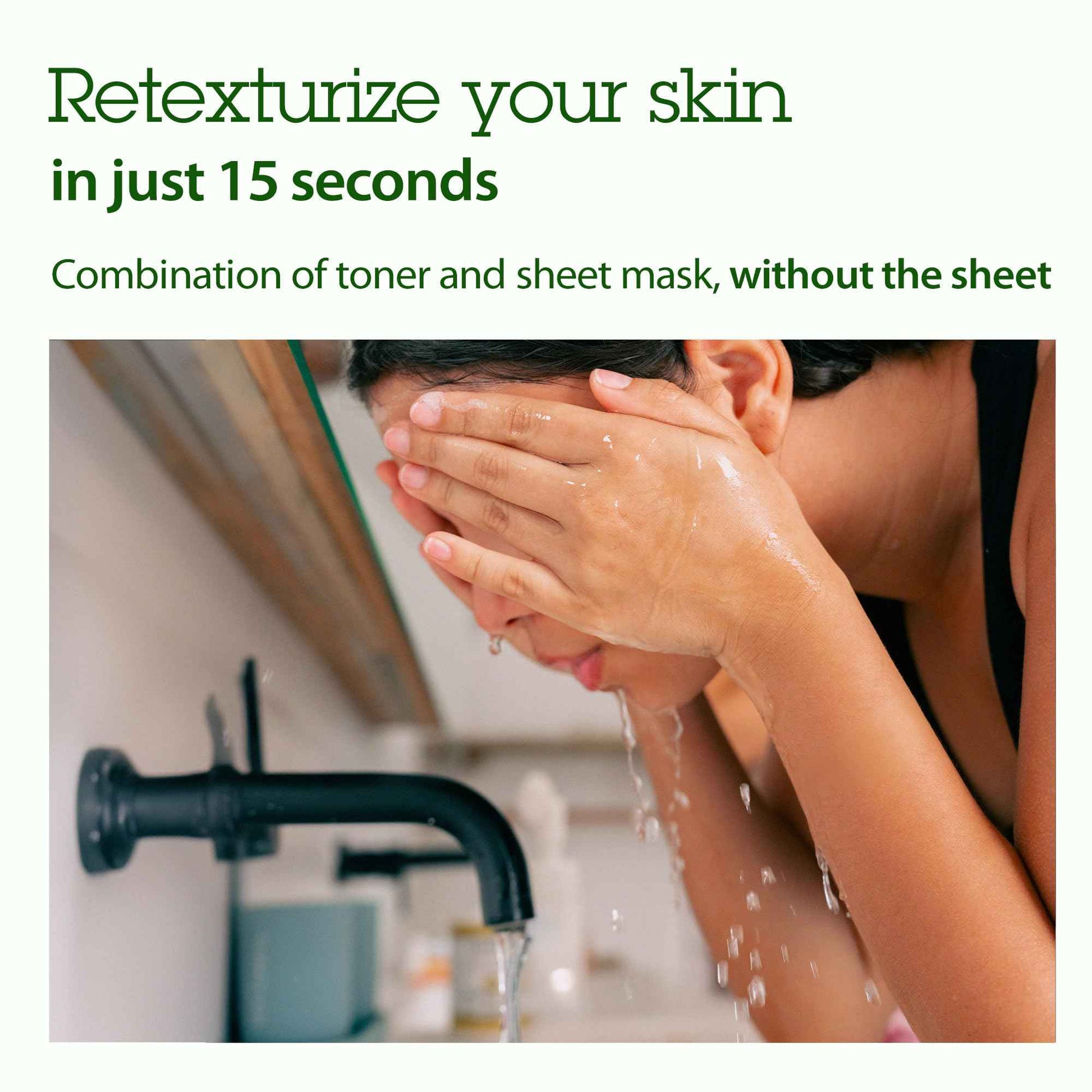 BLITHE Patting Splash Mask Face Exfoliator with Soothing & Healing Green Tea - Lactic Acid Exfoliating Face Wash for Acne Prone Skin, Vegan K Beauty Oil Controlling & Pore Clarifying 5.07 Fl Oz