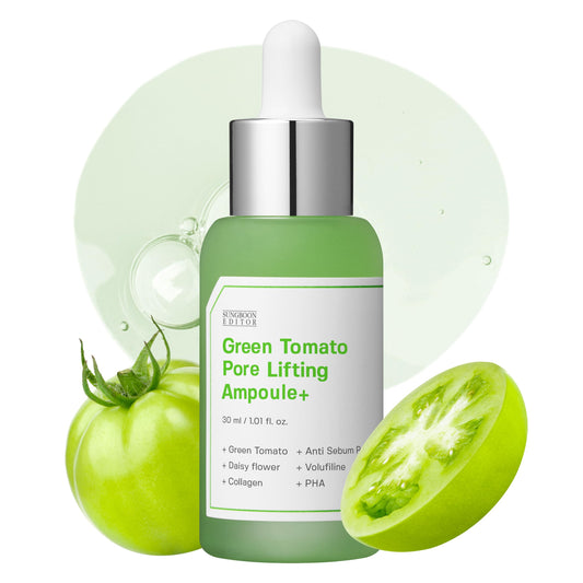 Sungboon Editor Green Tomato Pore Lifting Ampoule + | No.1 Pore Serum in Korea | Hydrating for Sensitive Skin, Instant Pore Minimizing & Tightening for Saggy Pores | Korean Skincare Essense