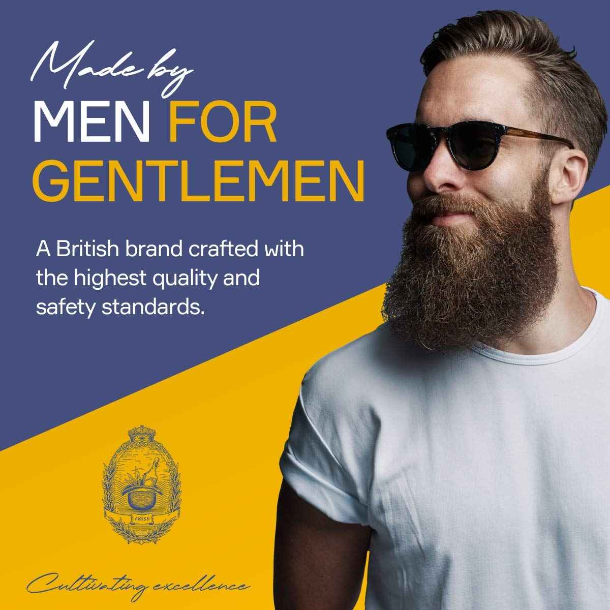 Seven Potions Vegan Beard Brush for Men — 100% Sisal Plant Fibre & Pear Wood — Firm Bristles to Gently Tame/Soften/Exfoliate – 100% Natural, Non-Synthetic