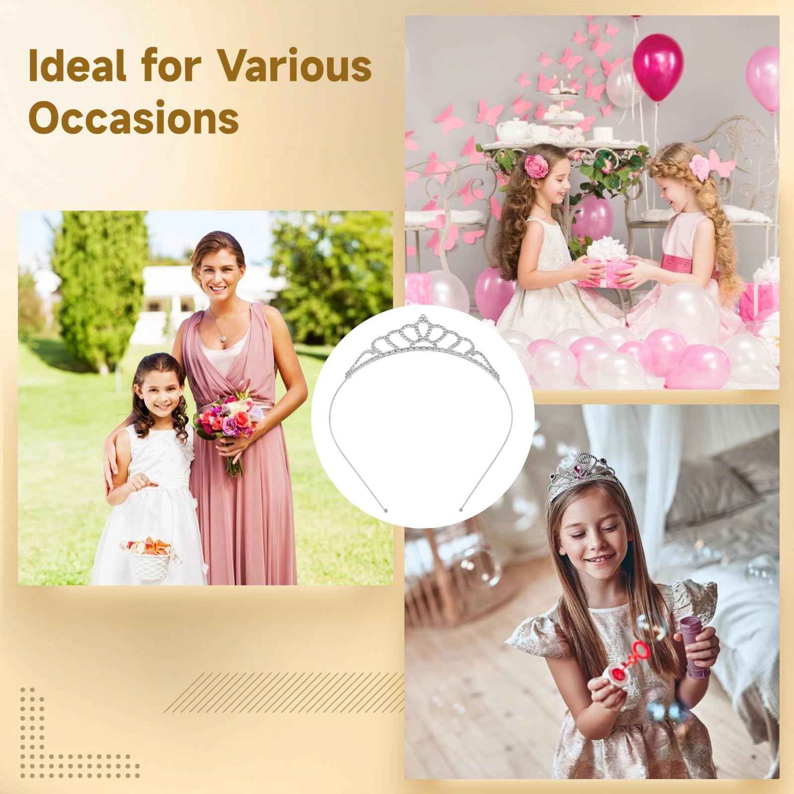 30 Pcs Tiaras Crowns Headbands for Women Girls, Silver Princess Tiara Bulk, Tiaras Rapunzel Crowns for Wedding Birthday Crystal Tiara for Prom, Bride, Pageant, Halloween