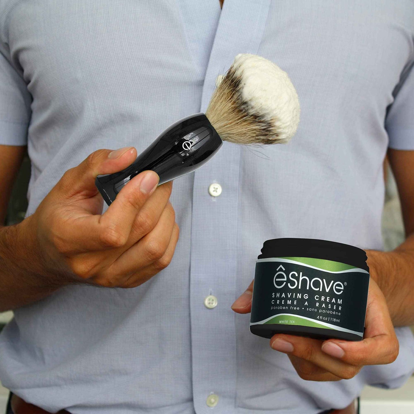 eShave Shaving Cream for Men, White Tea, prevents shaving irritation and razor burn, generates a rich lather for a soft, silky, Smoothest Shave