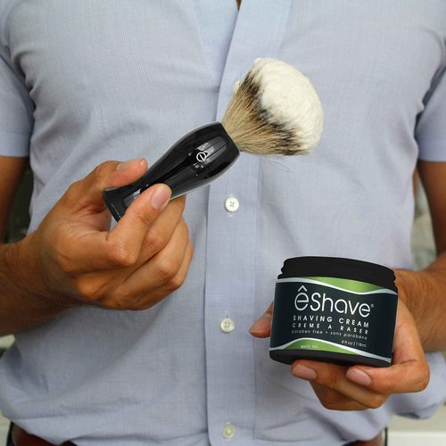 eShave Shaving Cream for Men, White Tea, prevents shaving irritation and razor burn, generates a rich lather for a soft, silky, Smoothest Shave