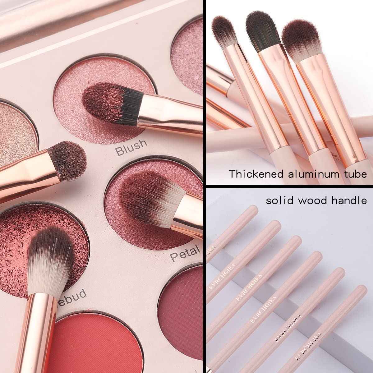 Natural Goat Hair Makeup Brushes Set and Eye Makeup Brush Set, Professional Blending Makeup Brushes
