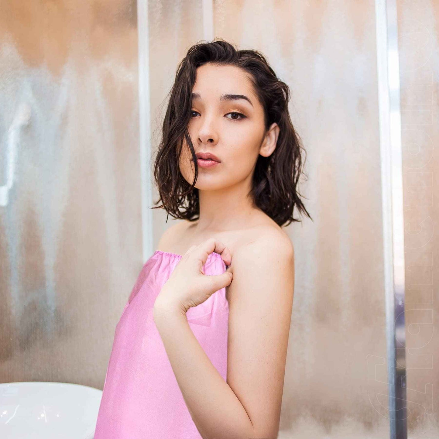 Framendino, 10 Pack Pink Disposable Non-Woven Robes Body Wrap Towel for SPA