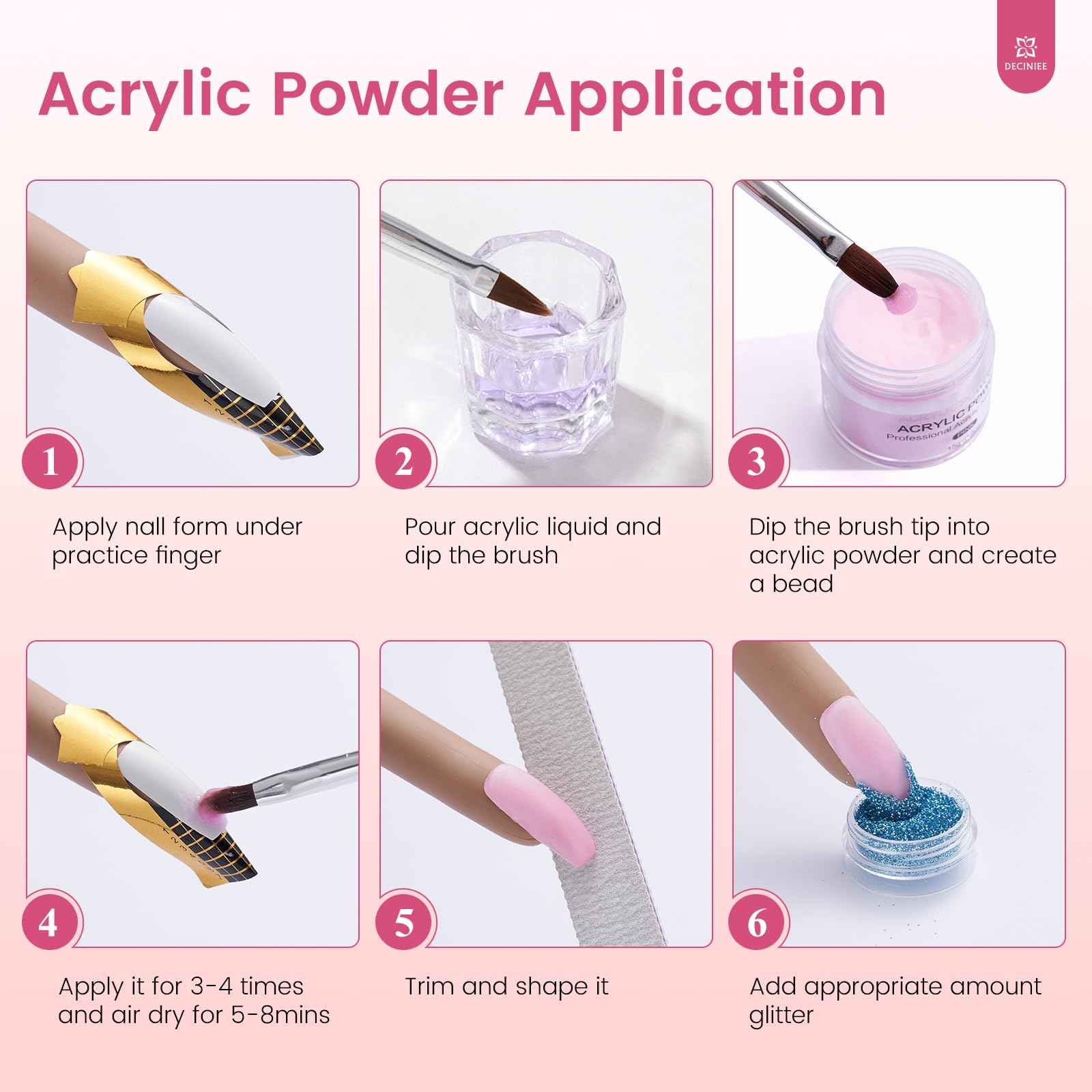 Practice Hand for Acrylic Nails Kit: Silicone Hand for Nail Practice with Nail Kit for Beginners - Bendable Training Fake Hand Manicure Acrylic Powder Set for Salon Home