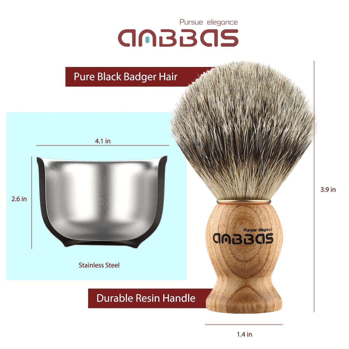 Anbbas Shaving Set with Badger Brush,Stand and Bowl,Shaving Soap,Straight Razor with Bag,10pcs Blades,Shaving Kit for Men