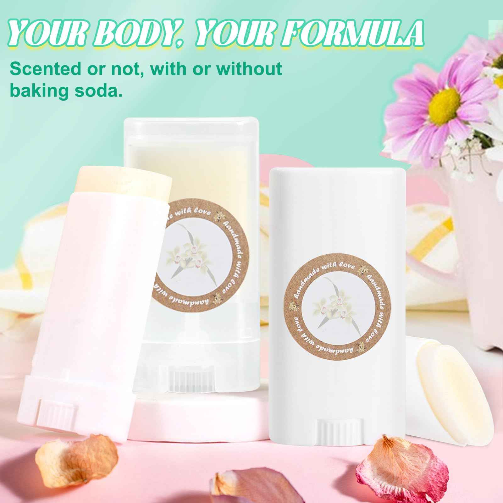 JCOOS Deodorant Making Kit, DIY Deodorant Kit, Aluminum Free Antiperspirant for Women and Men, Shea Butter, Coconut Oil, Baking Soda, Vanilla & Lavender Essential Oils, Containers Sweat & Odor Control