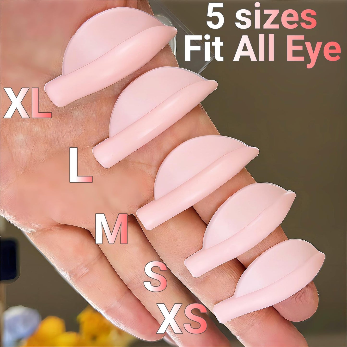 Lash Lift Shields C Curl Eyelash Lifting Shield Natural Curl Lami Lamination Roller Silicone Perm Rod Soft Lash Perming Pad Set For Lash Lift and Tint- Ribbons & Eye Patches (Pink Lift Pad- C Curl)