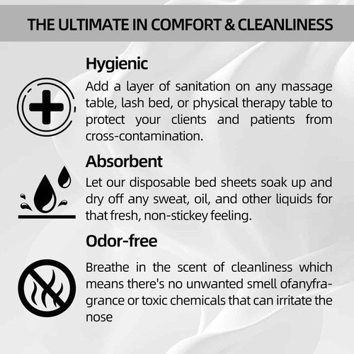 Disposable Massage Table Sheets -71" x 31.5" x 50 Sheets/Roll, 30 g/㎡-1 Roll Non woven Bed Sheets with Face Hole -Soft and Durable Table Cove Ideal for Spa, Massage Table, Tattoo, Waxing Table