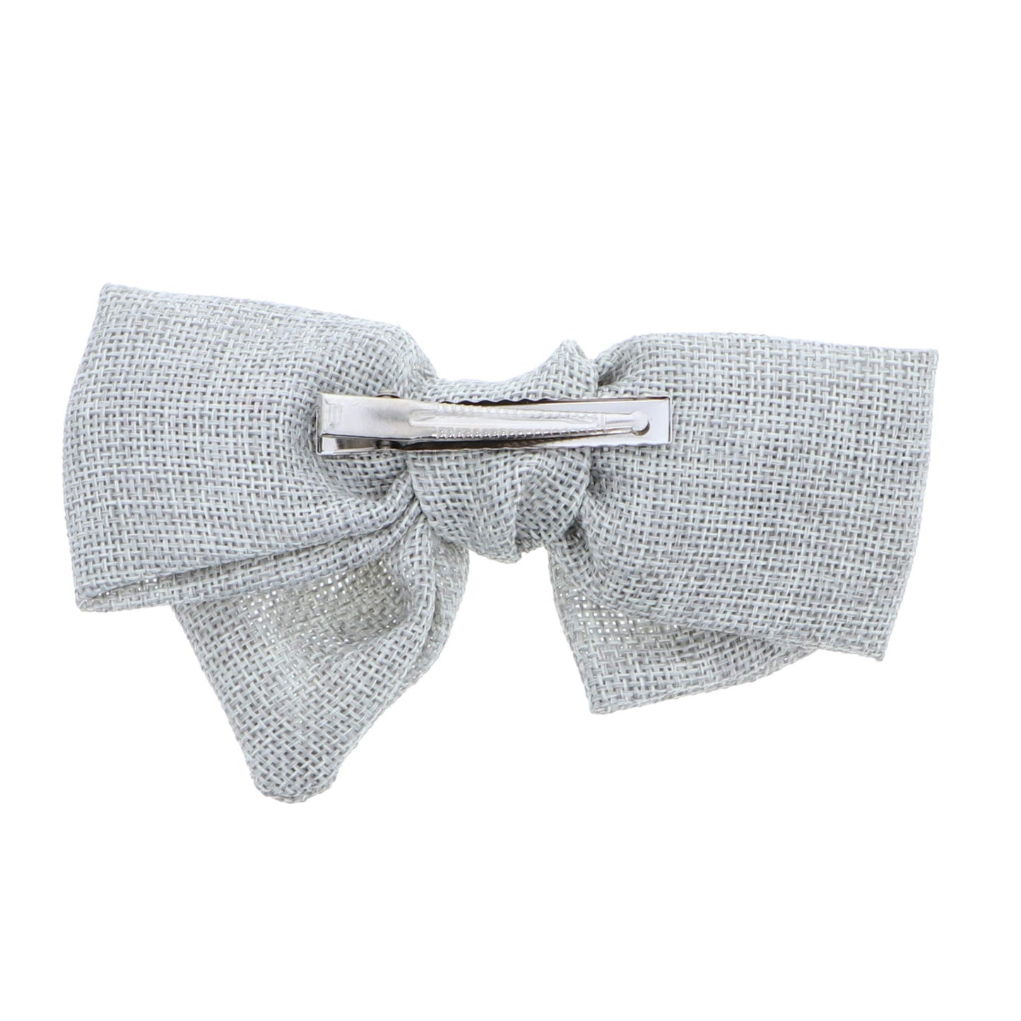 Burlap Bow 5 inch for Women and Girls- Light Grey