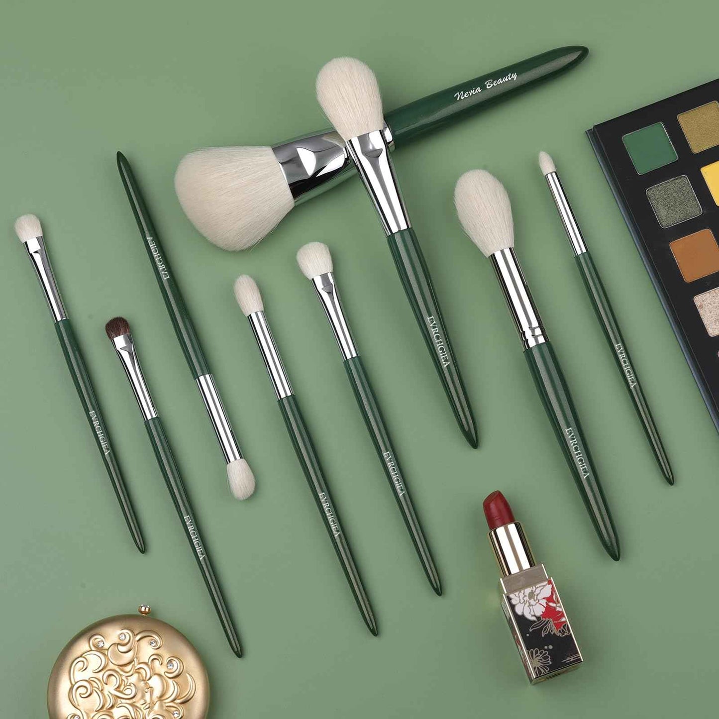 Natural Goat Hair Makeup Brushes Set and Eye Makeup Brush Set, Professional Blending Makeup Brushes