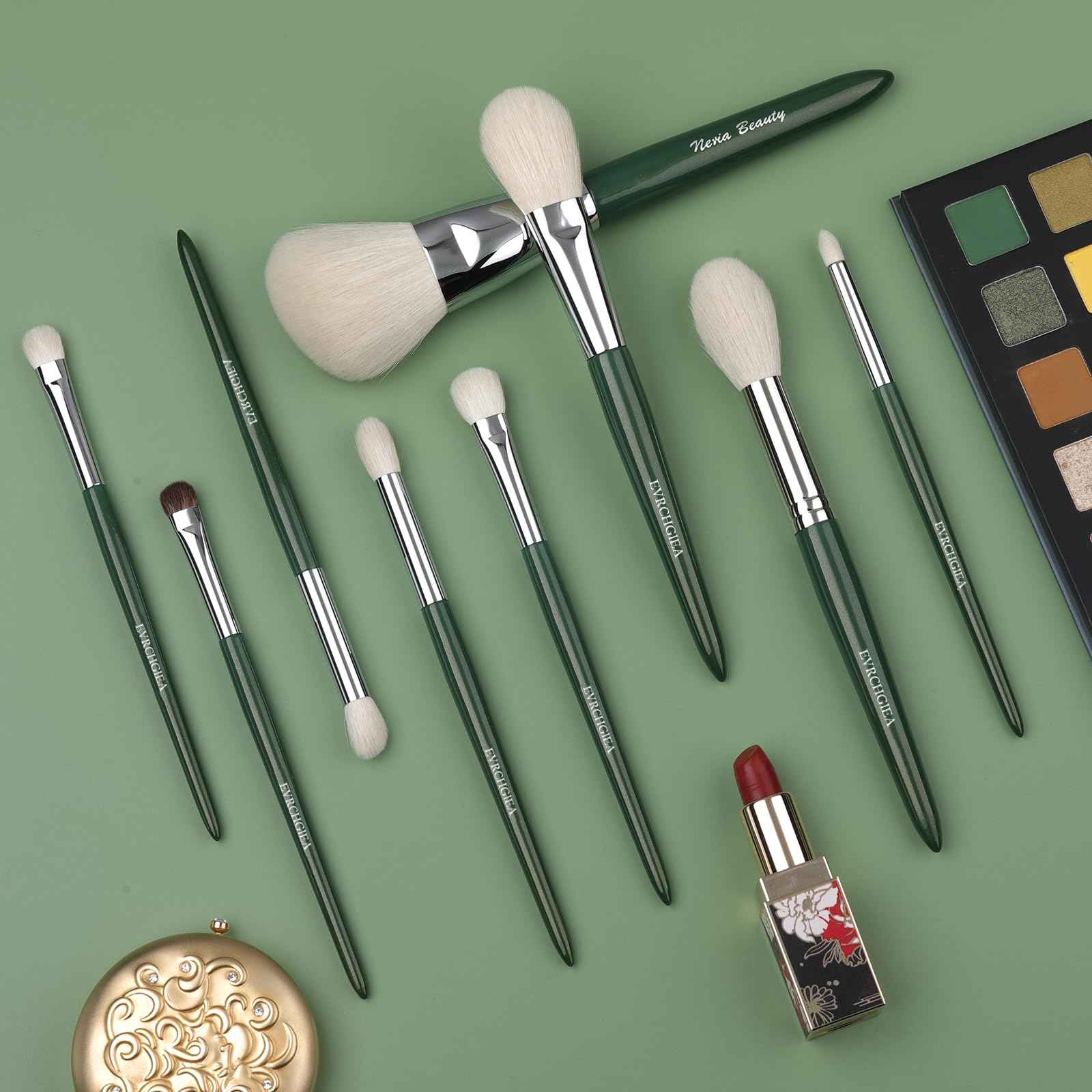 Natural Goat Hair Makeup Brushes Set and Eye Makeup Brush Set, Professional Blending Makeup Brushes