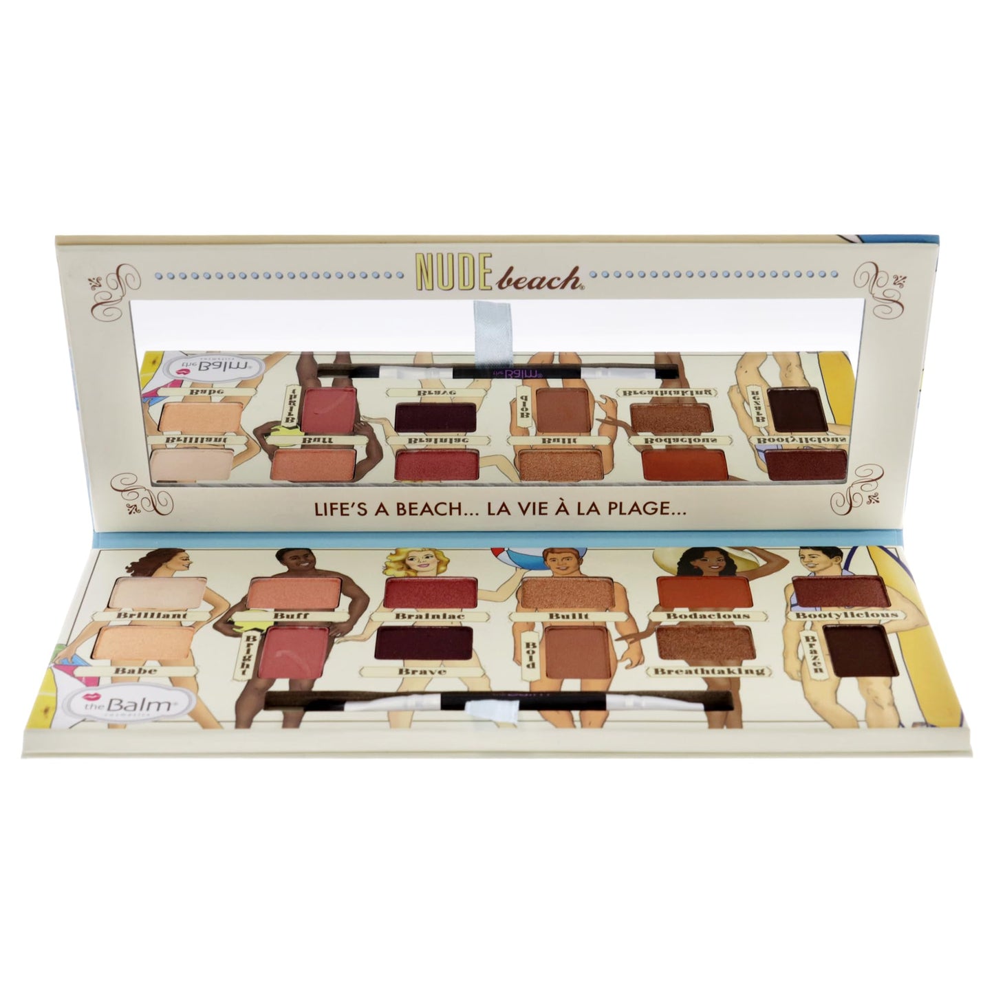 theBalm Nude Beach Eyeshadow Palette, Durable Long-Lasting, Professional Cosmetic Set, 12 Eye-Popping Shades, Triple-Milled Pigments 0.382 Oz