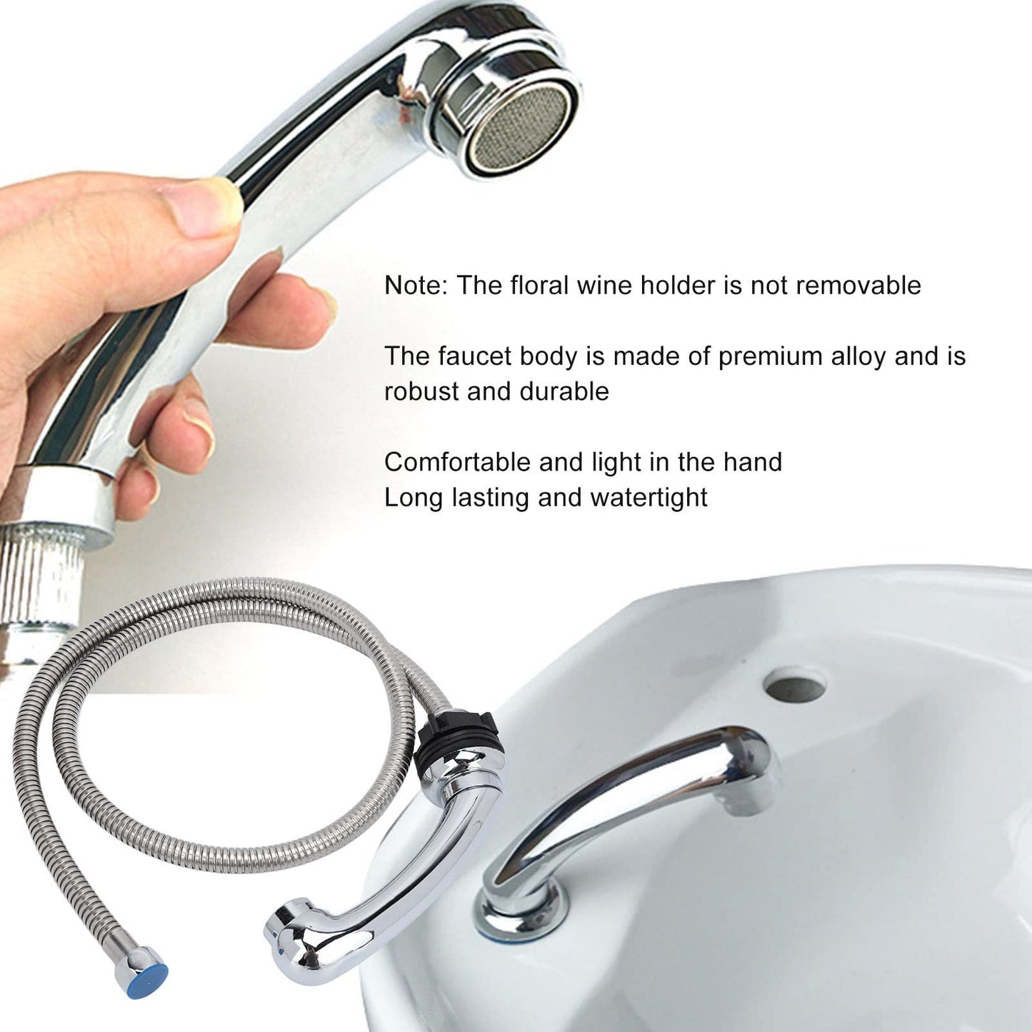 Salon Shampoo Bowl Shower Head, Professional Faucet Sprayer Hose Kit for Beauty Shampoo Bed Bowl and Backwash Unit