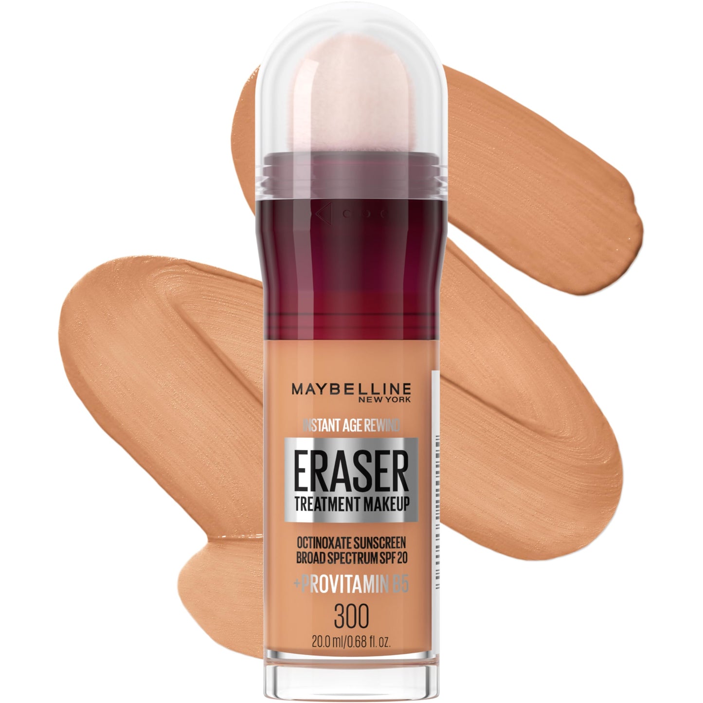 Maybelline Instant Age Rewind Eraser Foundation with SPF 20 and Moisturizing ProVitamin B5, 300, 1 Count (Packaging May Vary)