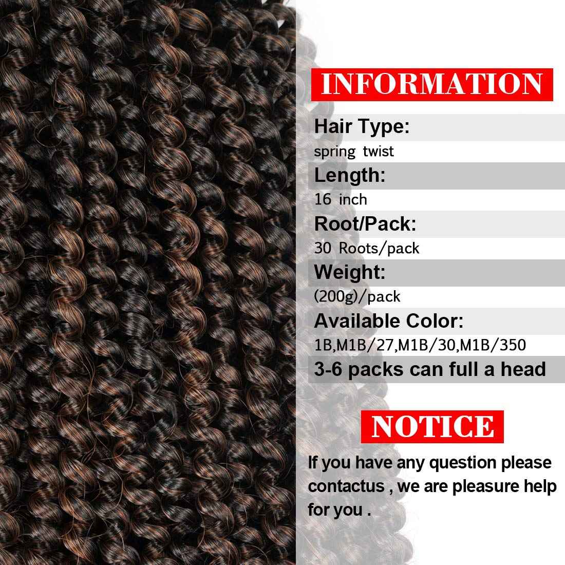 16 inch Spring Twist Crochet Braids Hair for Butterfly Locs Bomb Twist Crochet Hair Beyond Beauty Ombre Colors Synthetic Fluffy Hair Extension 3 Packs (16 Inch, M1B 30)