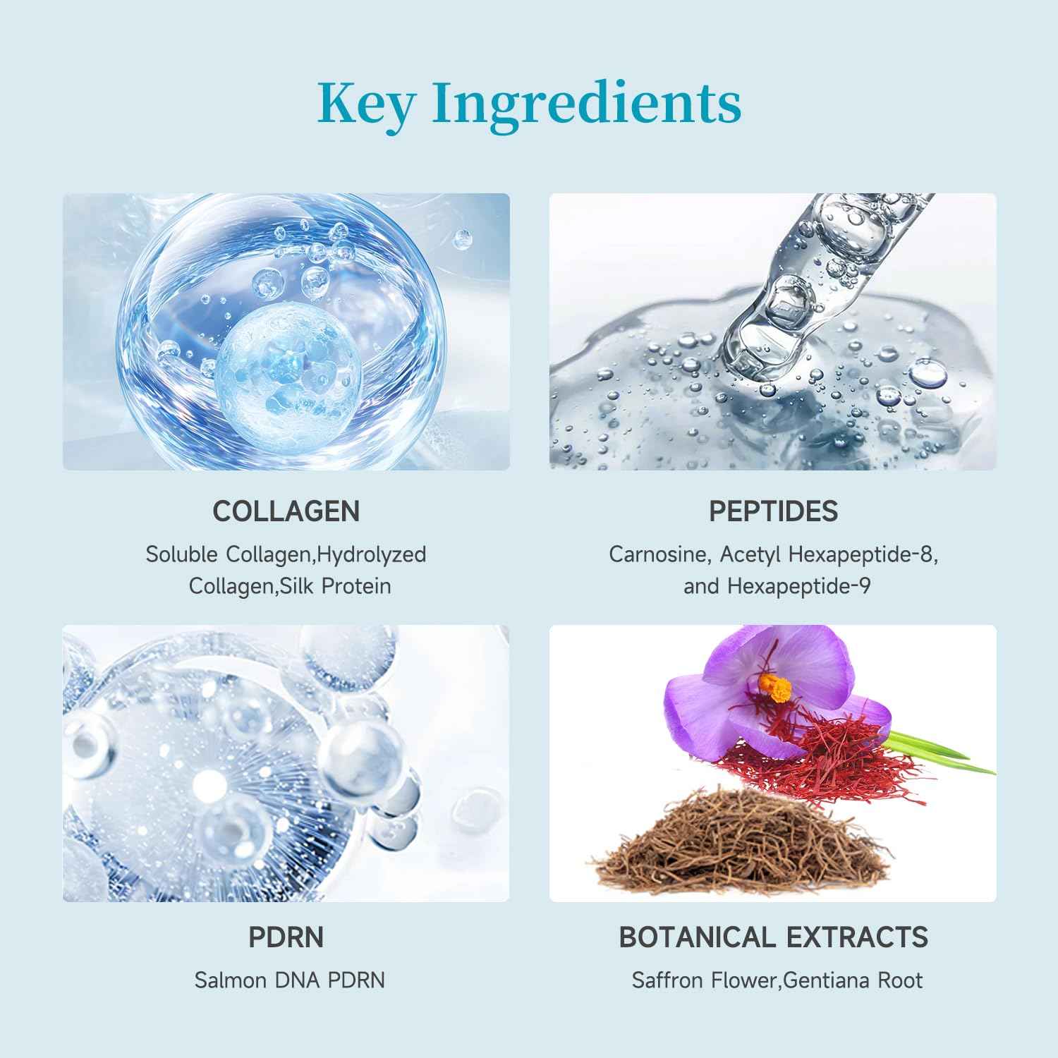 BACHERI Collagen Peptide Anti-Aging Serum with PDRN – Triple Collagen, Peptide Complex & Botanical Extracts for Firming, Hydration & Skin Barrier Repair – Ampoule Serum Set 1.5ml x 30