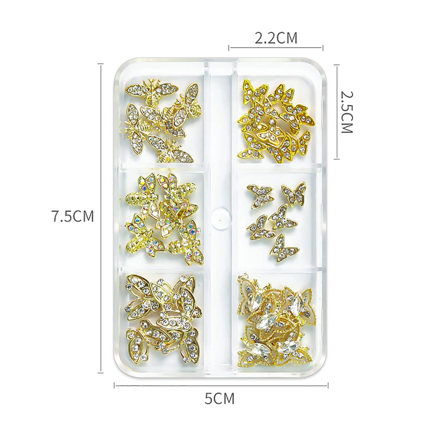 XEAOHESY 30pcs Alloy Gold 3D Butterfly Nail Charms for Nails Nail Butterfly Charms for Nails Gold Butterfly Nail Charms for Nails Gold 3D Nail Charms for Acrylic Nails