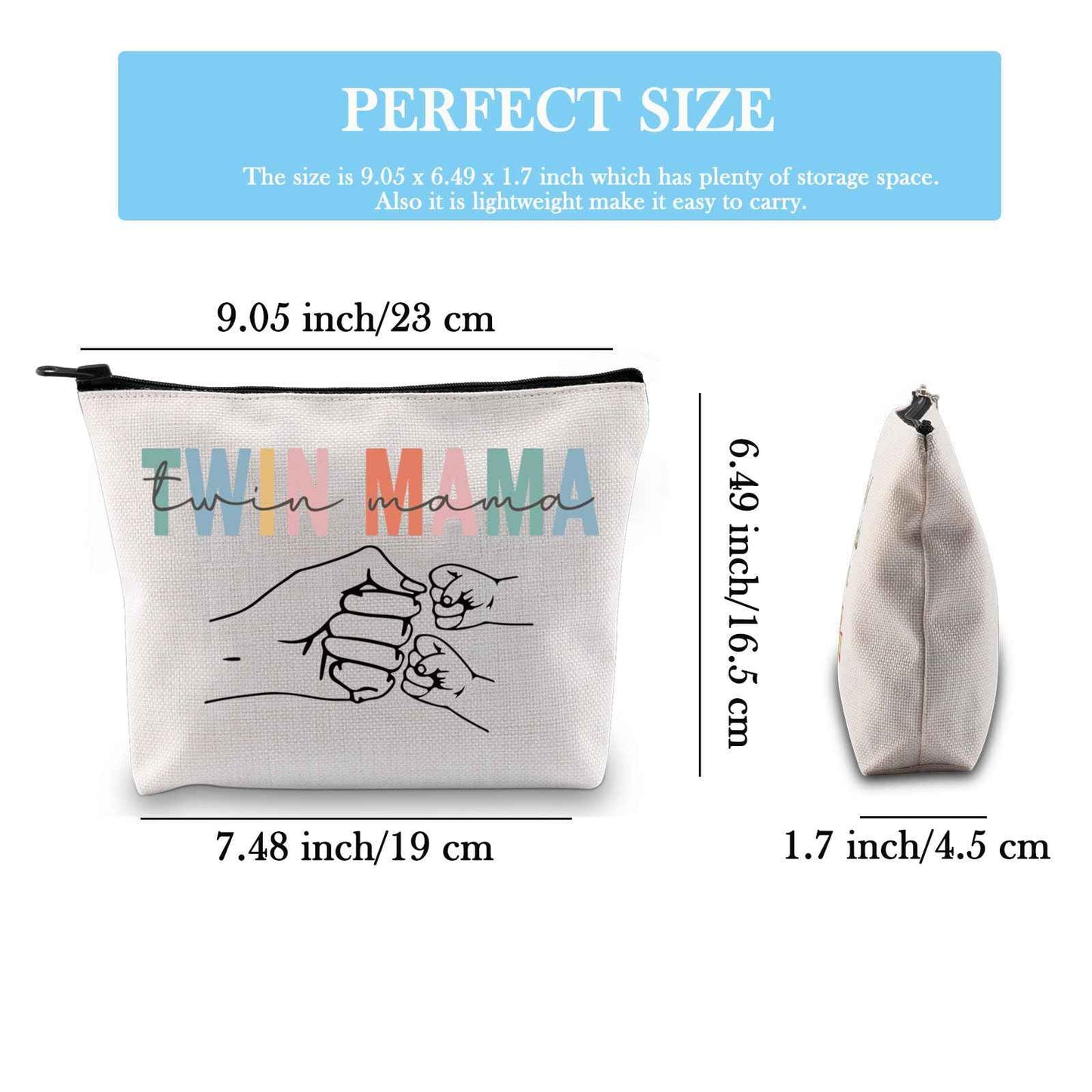 Twin Mama Gift Mom Of Twins Gift Makeup Bag Mommy To Be Gift New Mom Travel Pouch Mothers Day Gift from Twins (Twin Mama Bag)