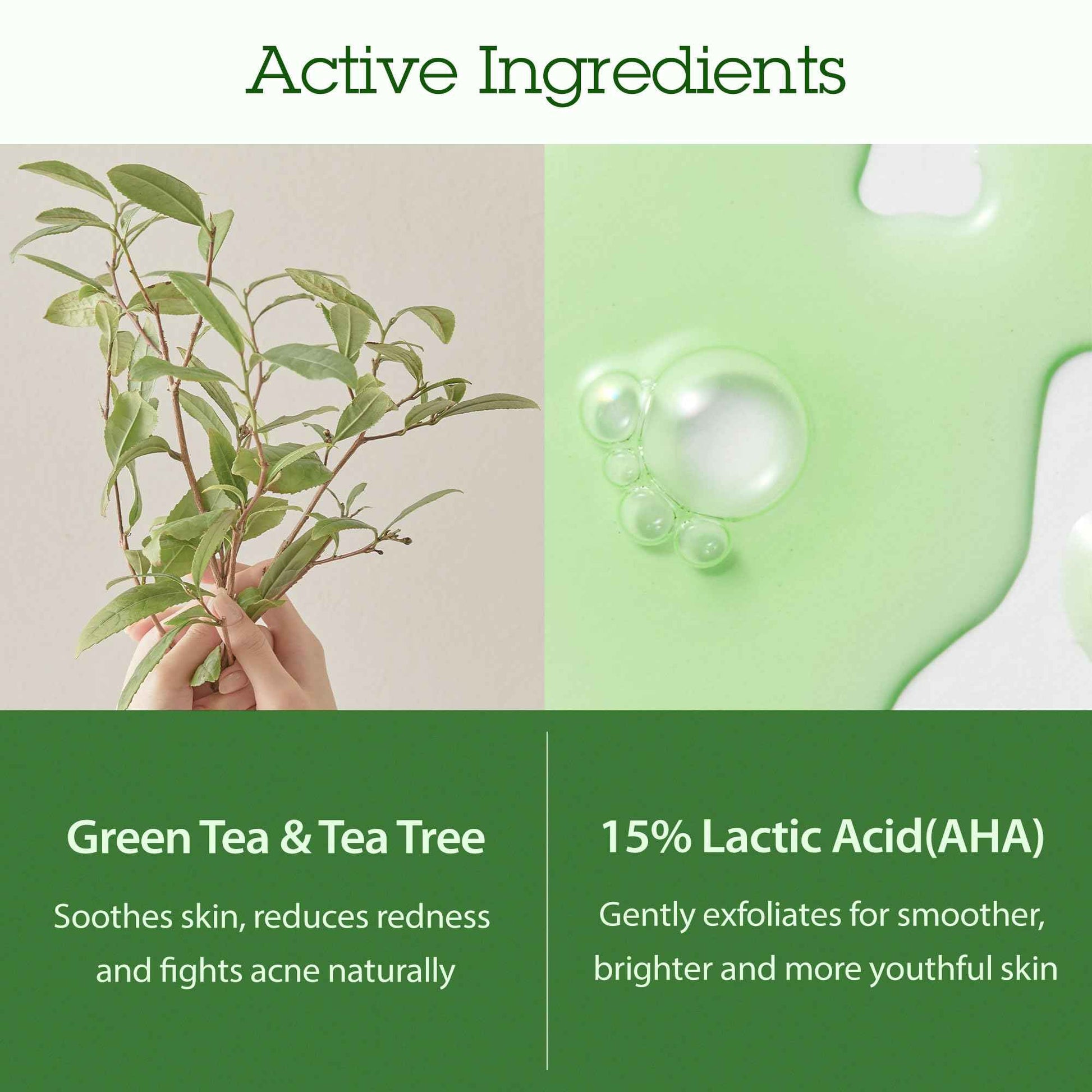 BLITHE Patting Splash Mask Face Exfoliator with Soothing & Healing Green Tea - Lactic Acid Exfoliating Face Wash for Acne Prone Skin, Vegan K Beauty Oil Controlling & Pore Clarifying 5.07 Fl Oz