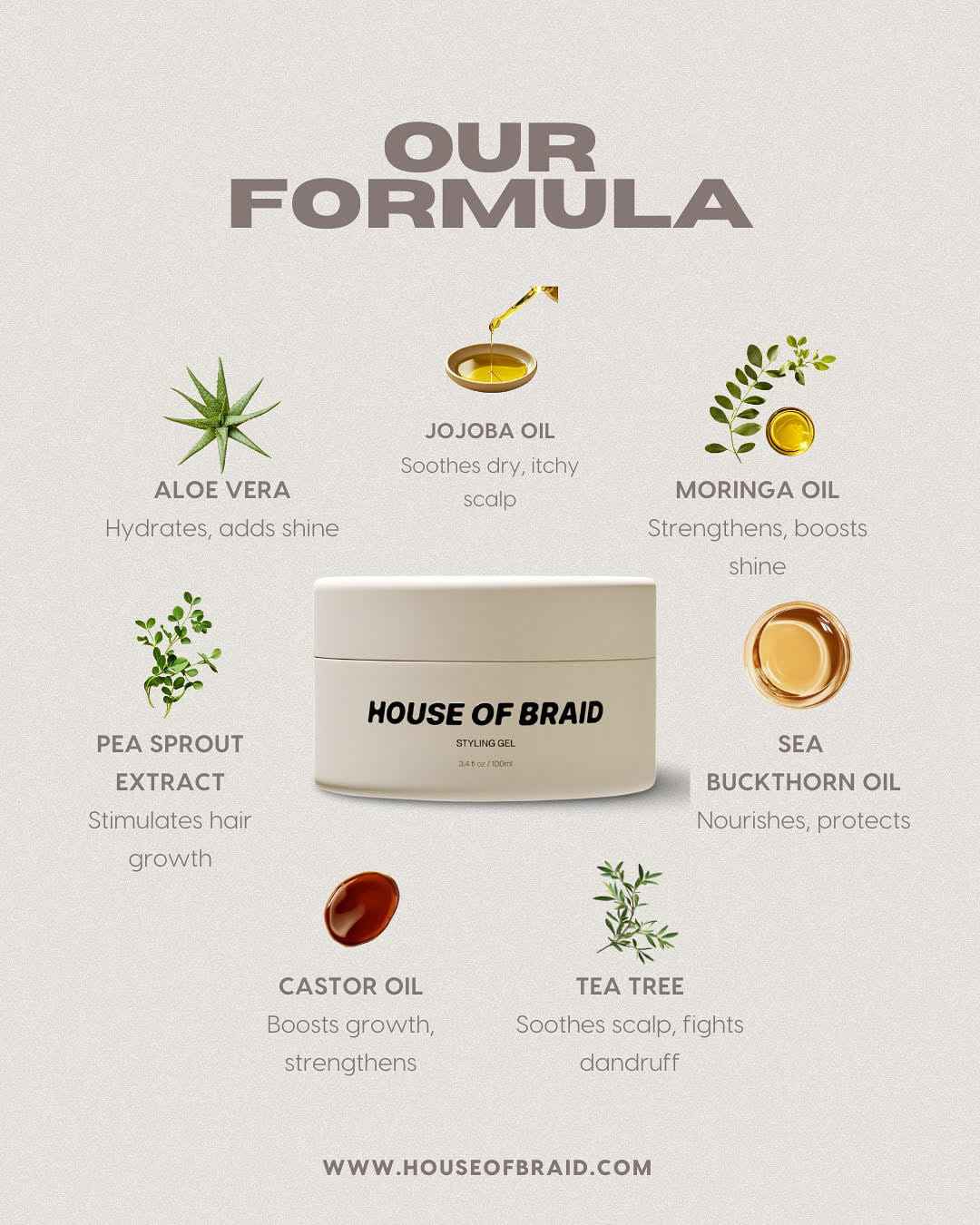 House Of Braid Non-Toxic Hair Styling Gel