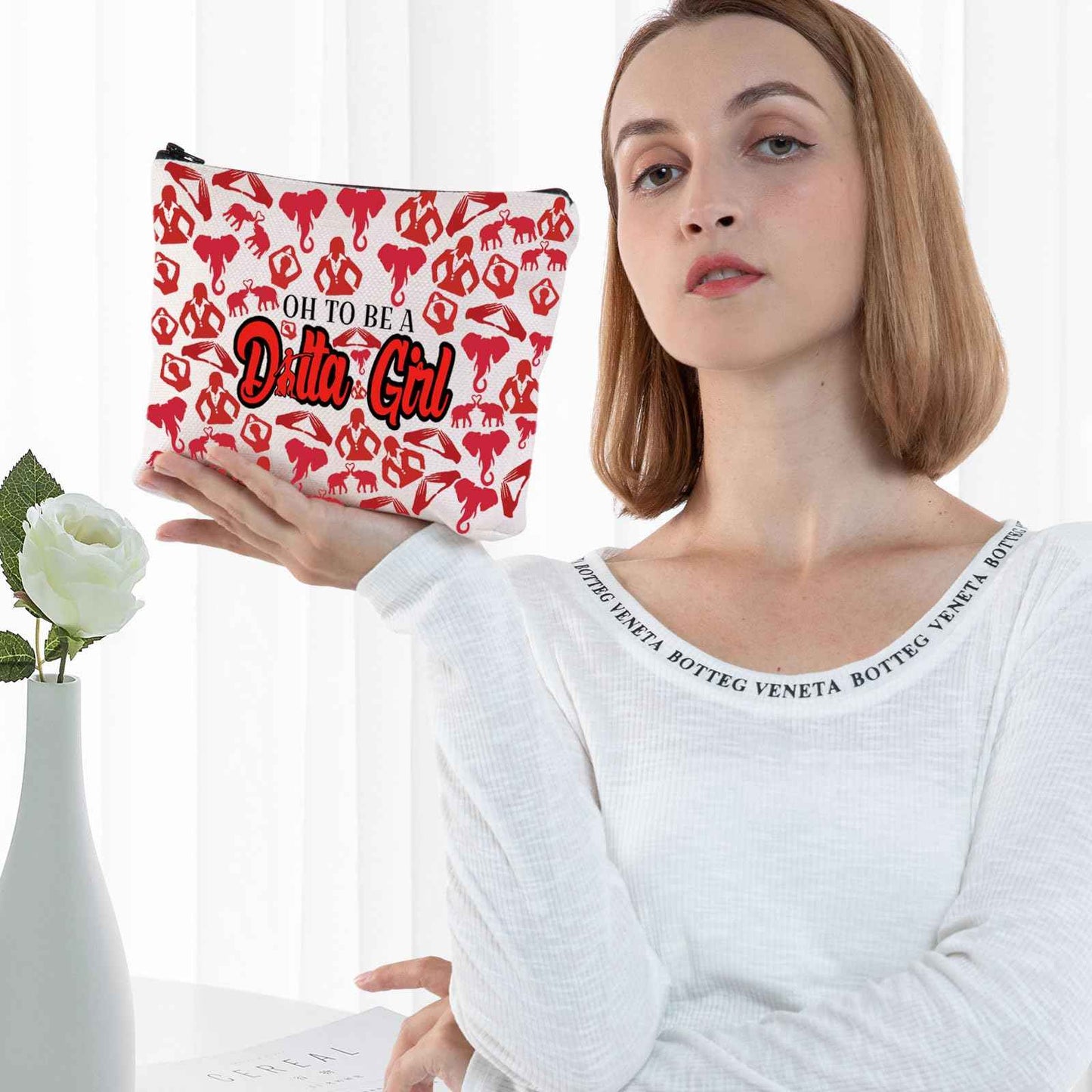 G2TUP Elephant Sorority Makeup Bag Oh To Be A Girl Cosmetic Pouch with Zippered Pocket for Women Girls (Oh To Be-new)