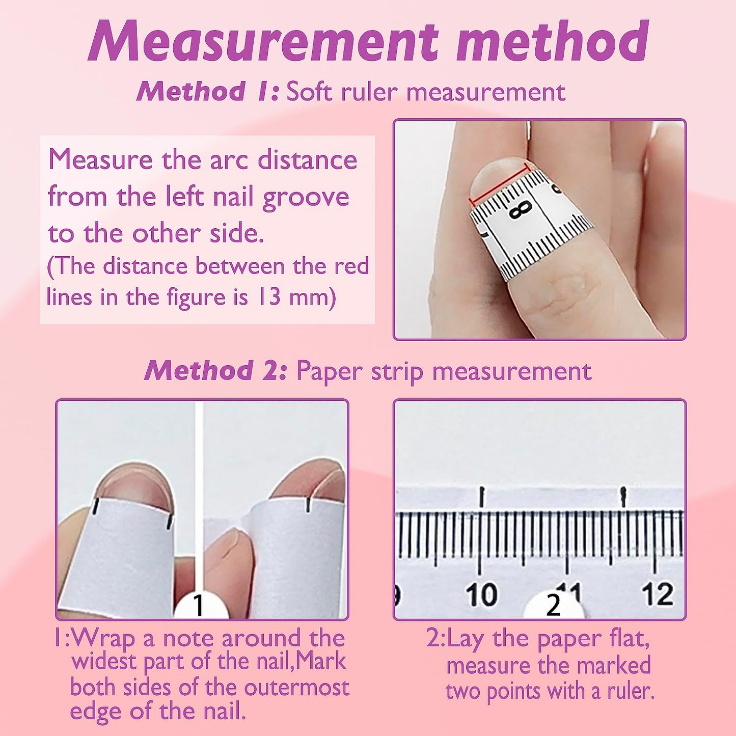 Closeus Press On Nails Handmade Short Pink Diamond Gradient 3D Crystal Cat Eye Glitter Designed Natural Fit Gem Pearl Glue Reusable Stick On Nail in 10Pcs 4 Sizes Kit M