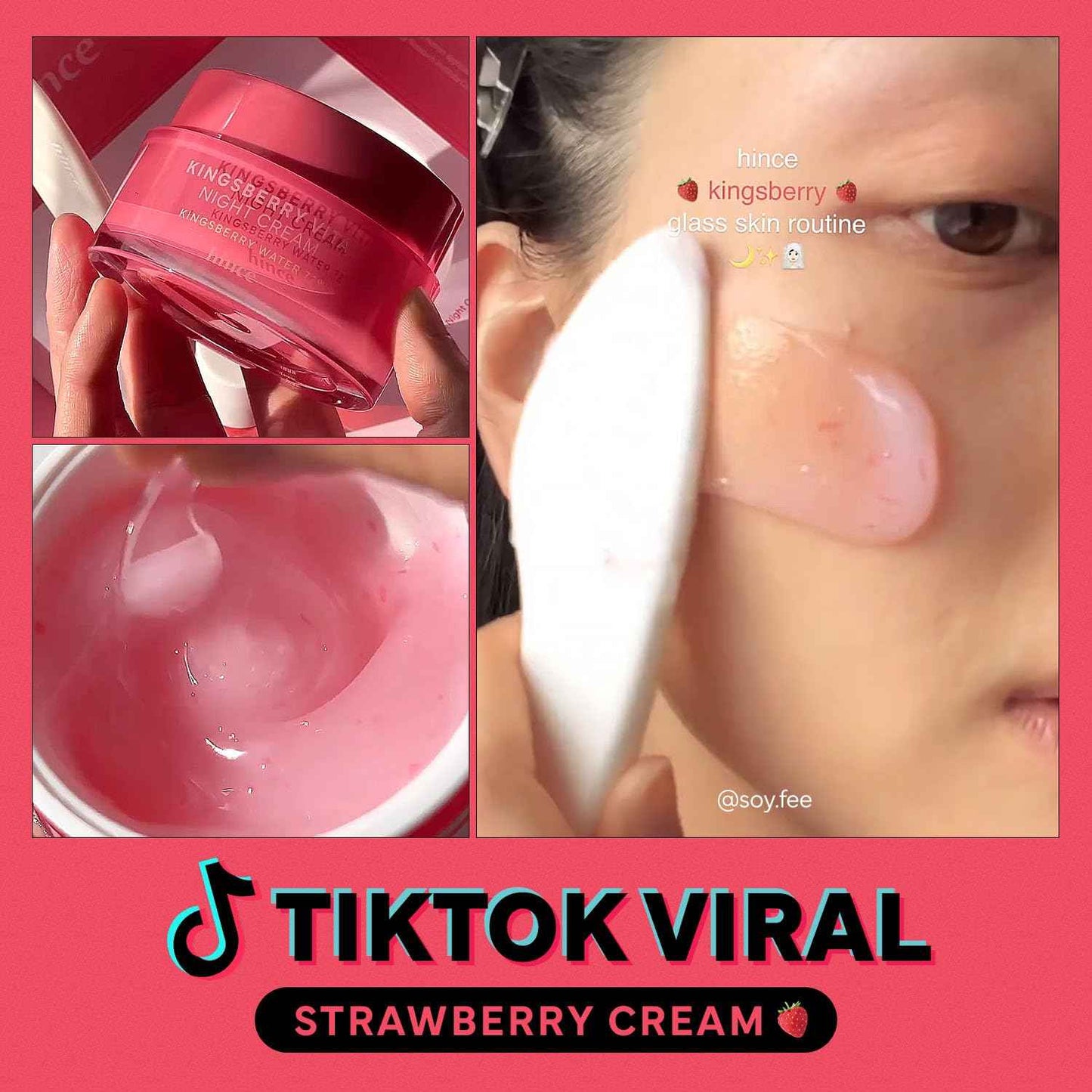 HINCE KINGSBERRY VITA NIGHT CREAM - Jelly Cream, Dullness Improvement, Niacinamide, Face Moisturizer for Dry Skin, Gives Hydration and Glass Skin Overnight, Korean Skincare (1.69 fl.oz)