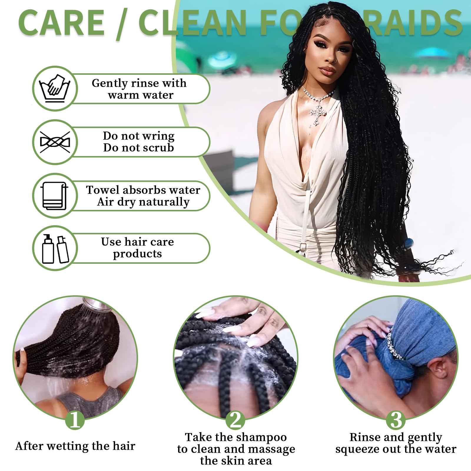 Human Braiding Hair for Boho Braids 120g 12A Deep Water Wave Bulk Human Hair Knotless Boho Braiding Curly 100% Virgin No Weft Extensions Bohemian Braids 3 Bundles/Pack Chocolate Brown 14 Inch