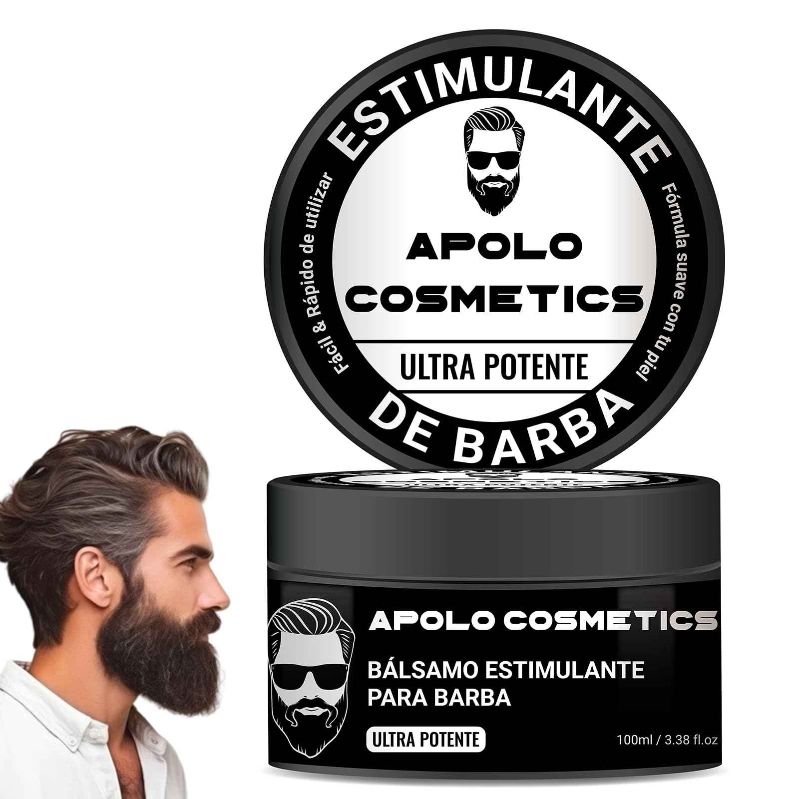 Para Barba, Crecimiento De Barba Para Hombre, Beard Stimulating Balm Beard Cream, Estimulante De Barba Ultra Potente, Beard Balm for Men Growth Oil, Balsamo Negro Moisturizes Strengthens (1PCS)