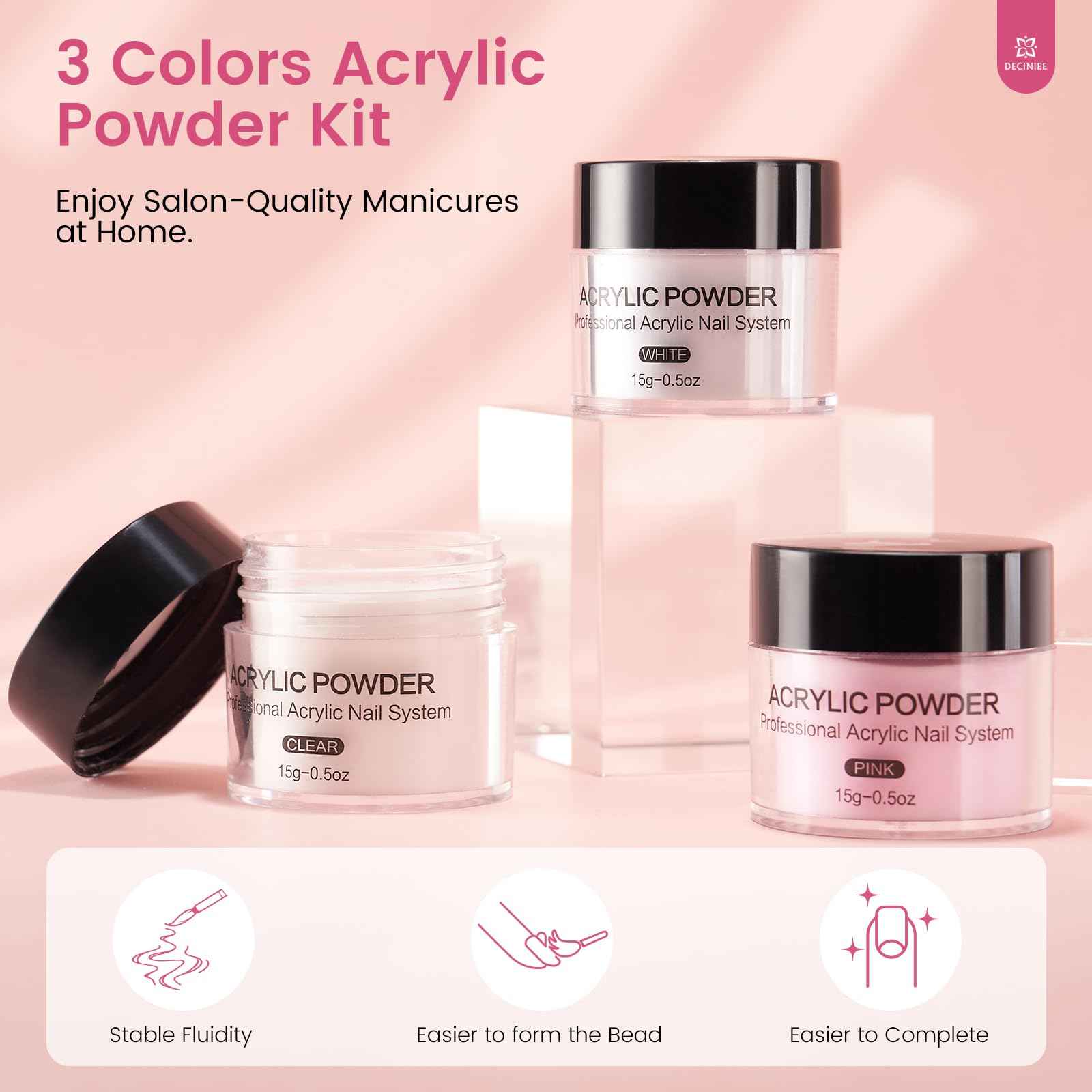 Practice Hand for Acrylic Nails Kit: Silicone Hand for Nail Practice with Nail Kit for Beginners - Bendable Training Fake Hand Manicure Acrylic Powder Set for Salon Home