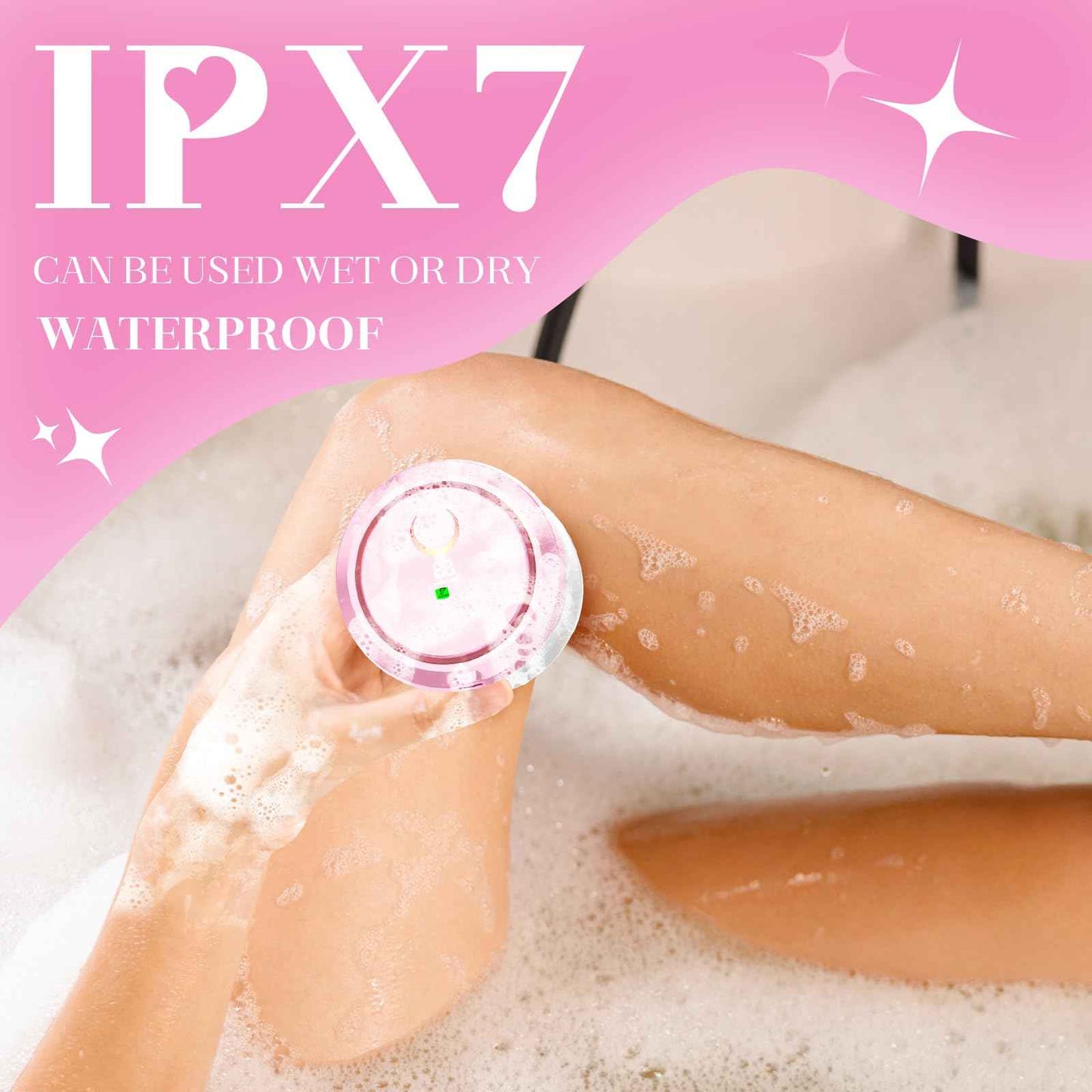 Electric Razors for Women - Flawless Women's Electric Body Shaver, Waterproof Wet Dry Hair Remover with Detachable Head, Easy to Hold with Anti-Slip Strips, Cherry