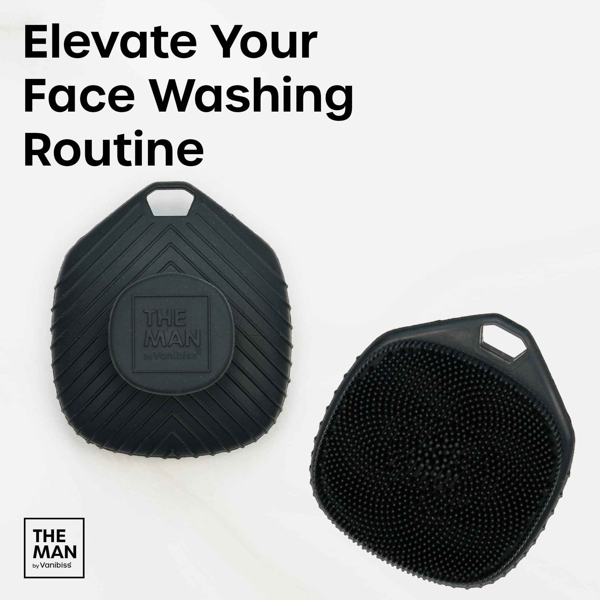 The Man Silicone Face Scrubber for Men, Exfoliating Face Massager, Flex Face Brush for Men, Removes Dead & Dry Skin, Shower Facial Cleansing Brush (Face Scrubber & Hook)