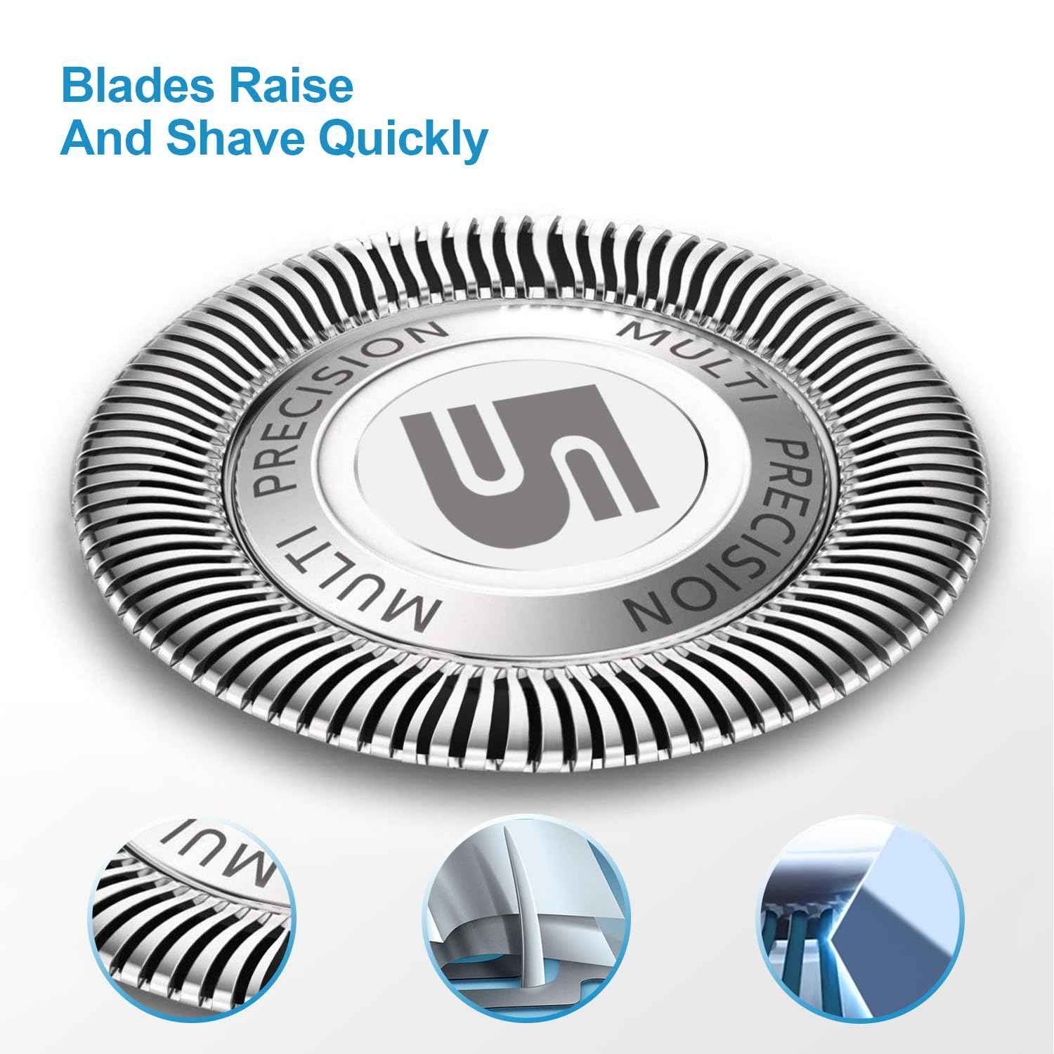 SH50 Replacement Heads for Philips Norelco 5000 Series (S5xxx, AT7xx, AT8xx, PT7xx, PT8xx) - Electric Shaver Blades & Cutters Compatible with Series 5000, AquaTouch, PowerTouch Shavers 6-Pack