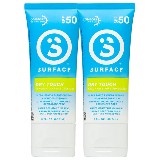 Surface Dry Touch Sunscreen SPF 50 Lotion, Water Resistant, UVA/UVB Broad Spectrum, Fast Drying Protection, PABA Free (3oz, 2 Count)