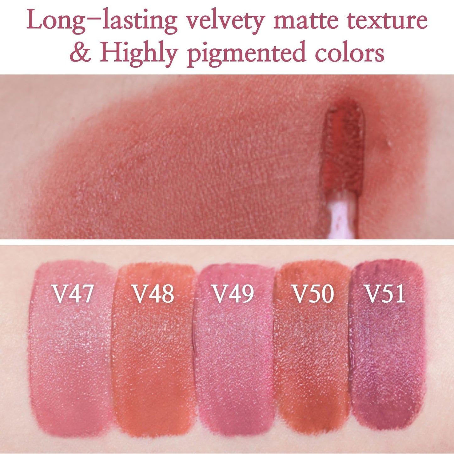 BBIA Last Velvet Tint MLBB Edition - Soft Creamy Matte Finish Lip Stain, Blur Effect & Velvety Texture, Long-Lasting, High Pigment, Non-Drying, Vegan, Korean Lip Makeup (V48 JOYFUL LIFE, Pack of 1)