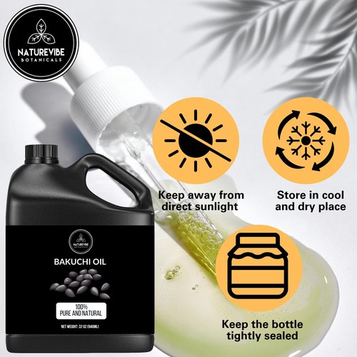 Naturevibe Botanicals Bakuchi (Babchi) Oil 32 Ounces | 100% Pure and Natural | Great for Skin Care and Hair Care