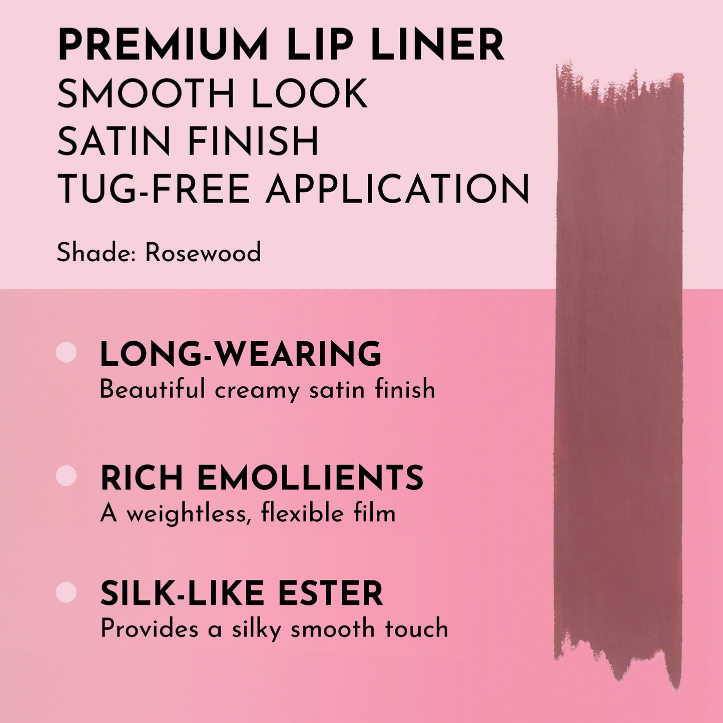 LAWLESS Forget the Filler Definer Liner - Rosewood - Premium Lip Liner with Natural Ingredients to Provide a Smooth Look with a Satin Finish, Clean Makeup with Tug-Free Application - 0.04 oz