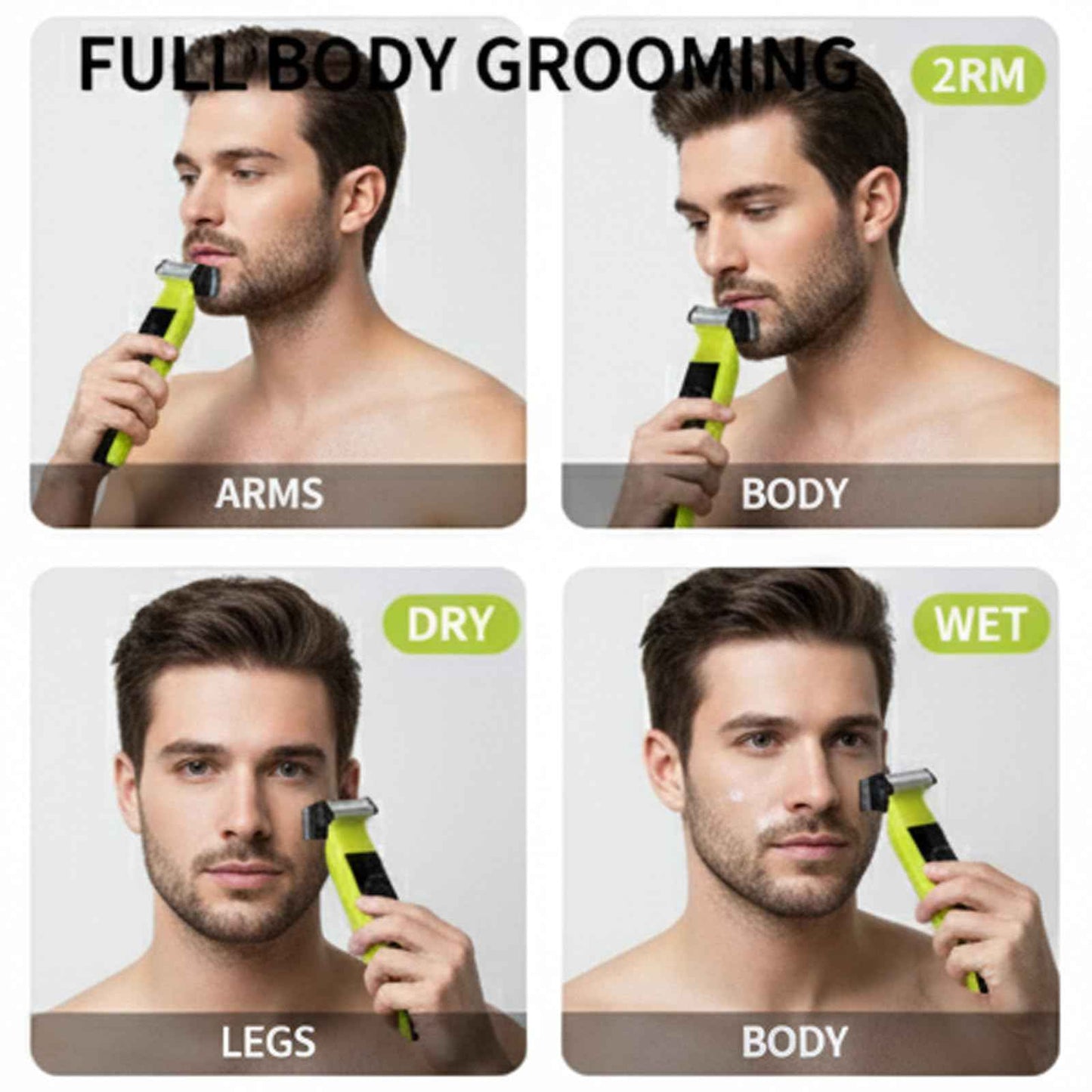 2025Beard & Body Hair Trimmer for Men [All-in-One] USB-C Fast Charging, Adjustable Comb,Groin & Ball Hair Painless Electric Shaver, Travel Razors, Dry Cordless Foil Shavers Low Noise