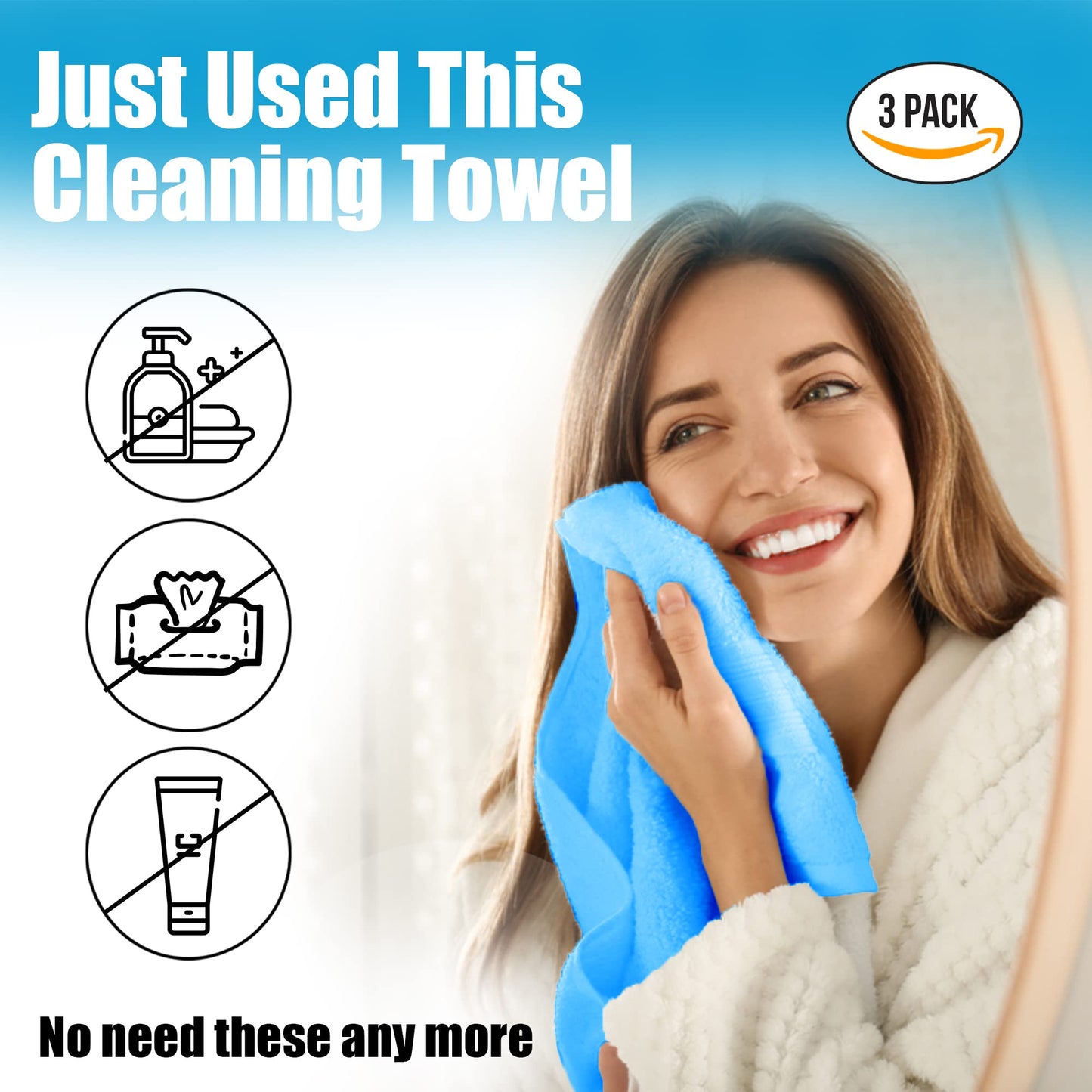 Makeup Remover Face Towel for Women - Removes Mascara Lipstick Eyeliner even heavy Foundation | Wash Cloth for Face and Neck | Quick Dry Wash Cloth for Gentle Facial Cleansing | washable and reusable