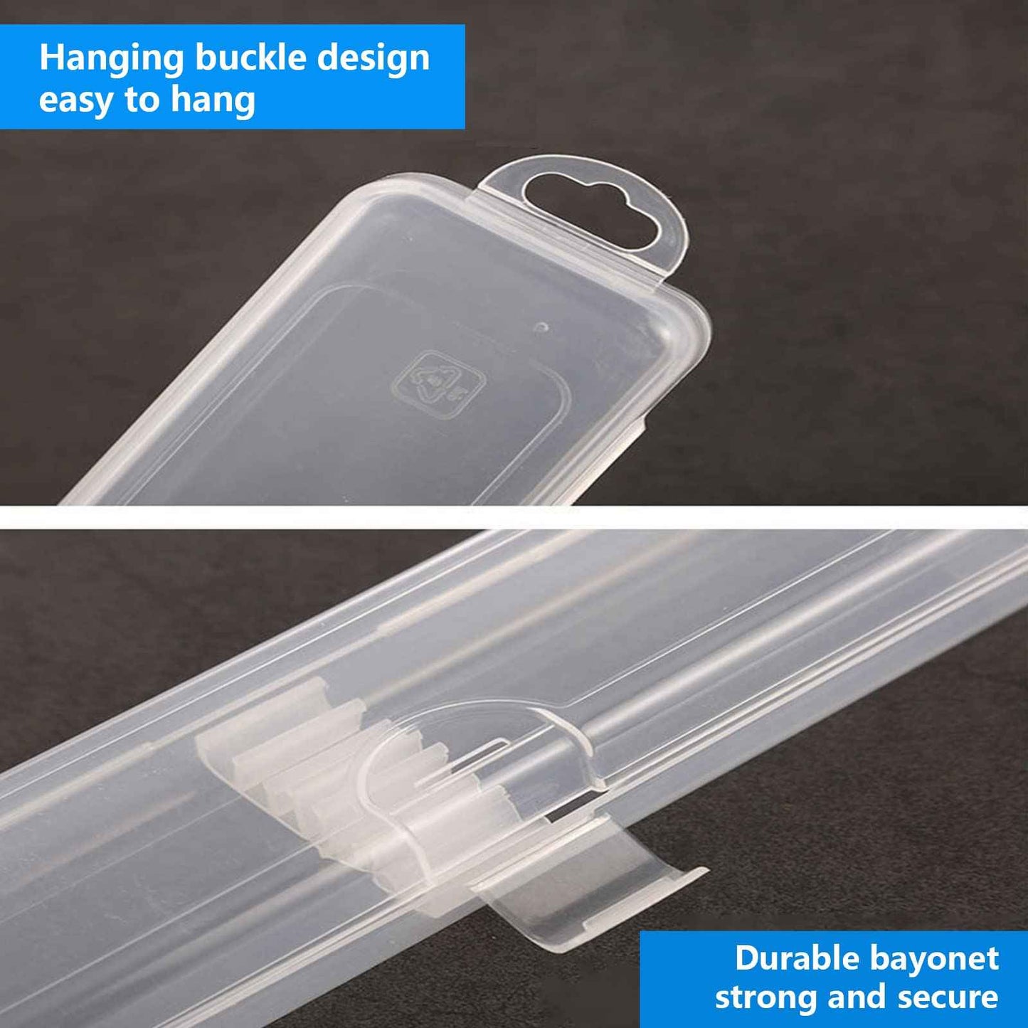 Portable Travel Cosmetic Brush Holder Dispenser Cutlery Storage Jar with Transparent Lid - Fixed Frame - Cotton Swab & Dental Floss Box - 3 pcs (8.4x1.9x1.2 in)