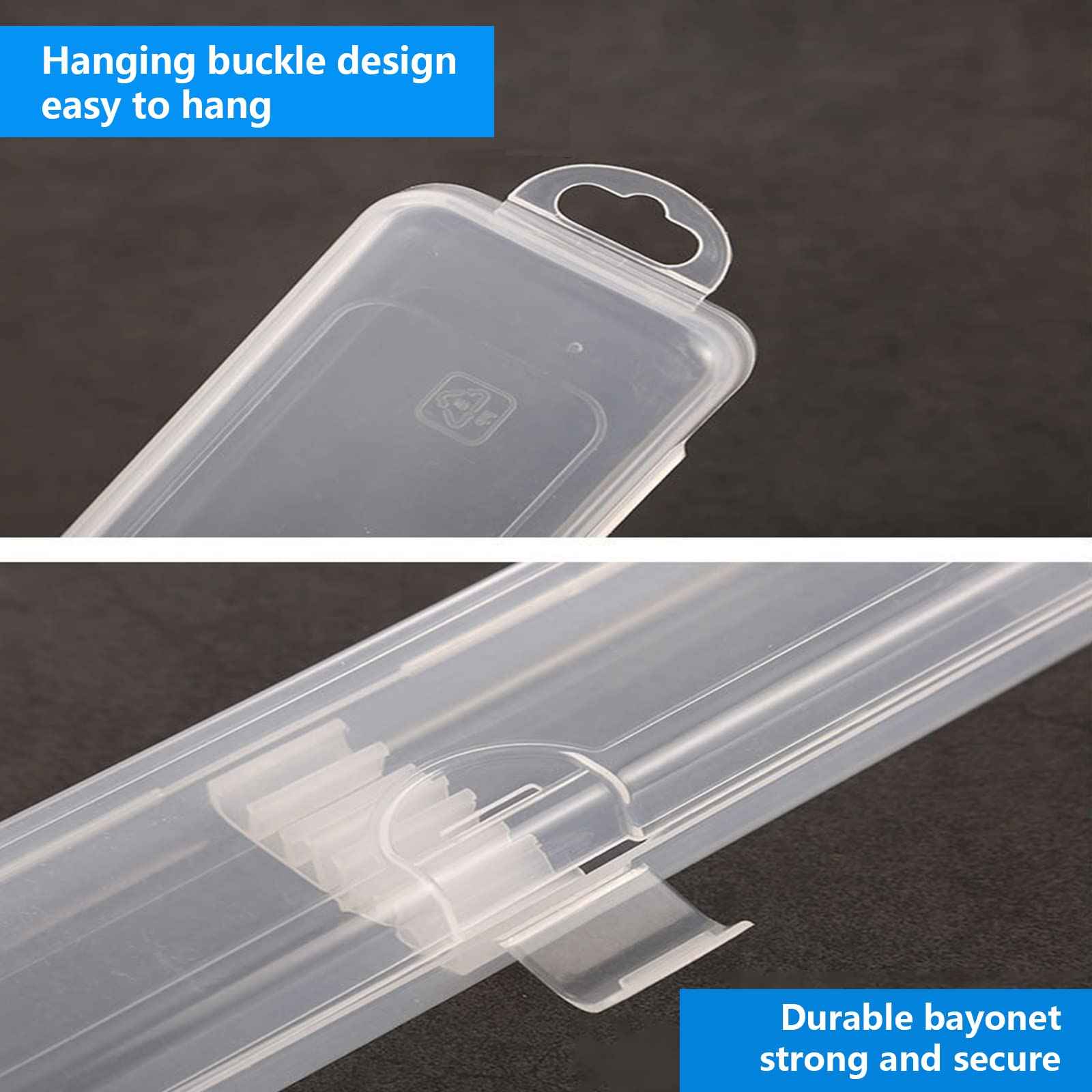 Portable Travel Cosmetic Brush Holder Dispenser Cutlery Storage Jar with Transparent Lid - Fixed Frame - Cotton Swab & Dental Floss Box - 3 pcs (8.4x1.9x1.2 in)